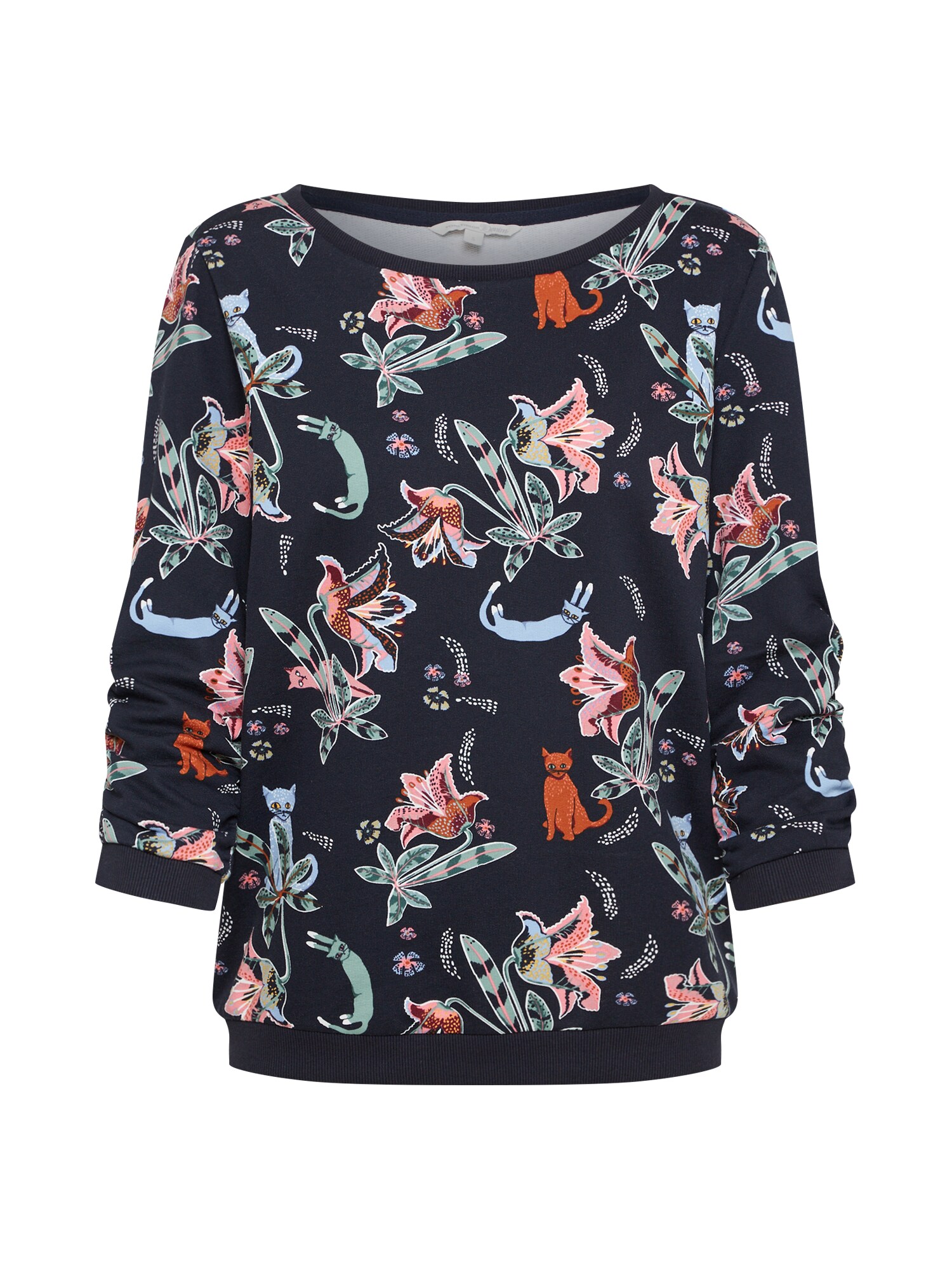 Tom Tailor Denim Dames Sweatshirt Navy Gemengde Kleuren tom tailor denim kopen in de aanbieding