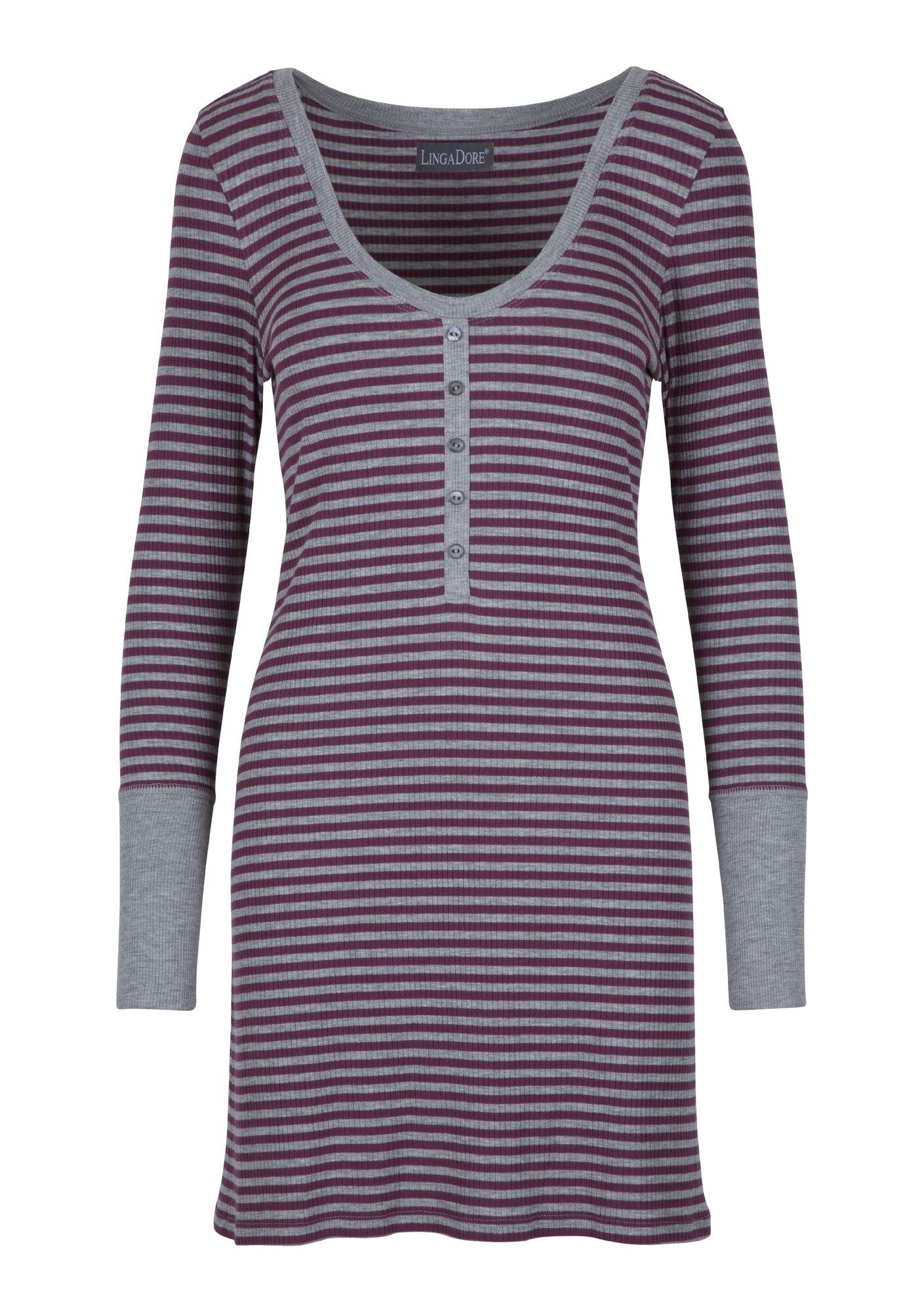 Lingadore Dames Nachthemd La Hush Grijs Gemeleerd Bessen lingadore kopen in de aanbieding