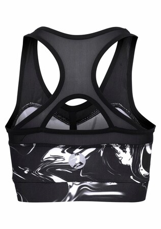 LASCANA ACTIVE, Sport top 'Black Marble', fekete