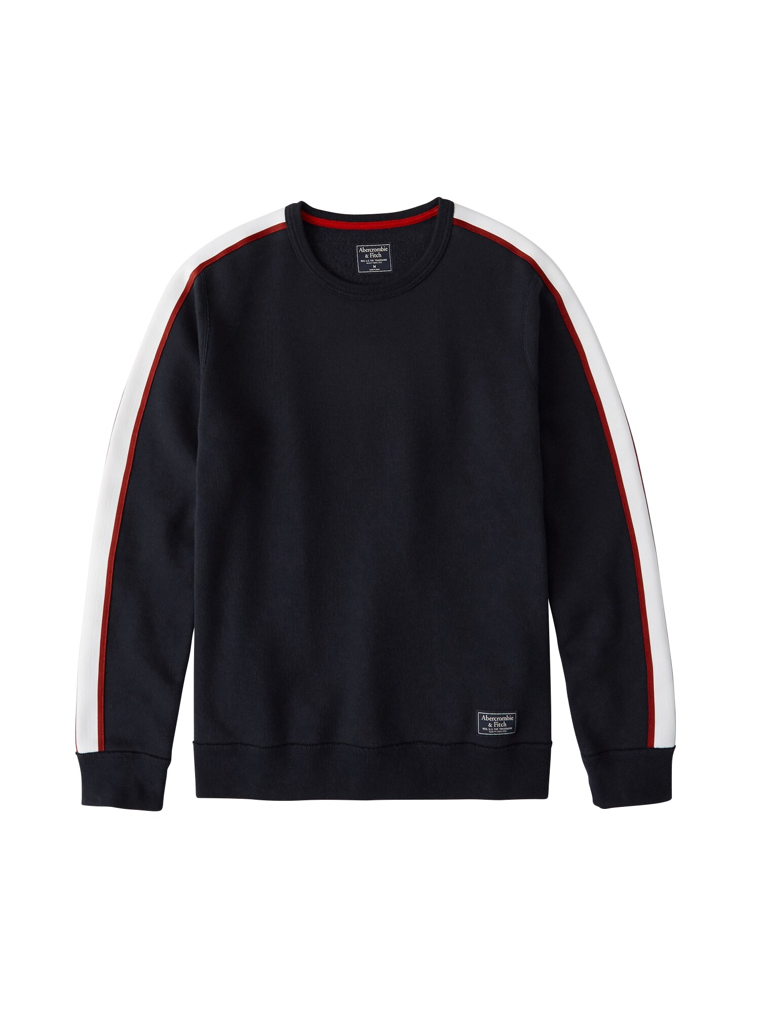 Abercrombie Fitch Heren Sweatshirt Sleeve Tape Crew Navy abercrombie fitch kopen in de aanbieding