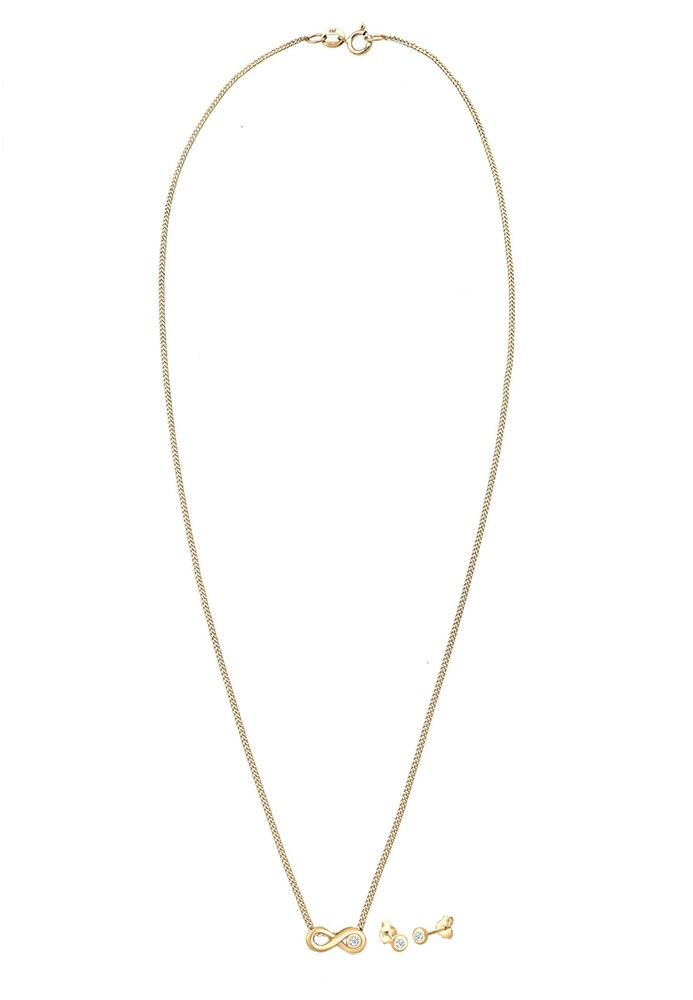 Elli DIAMONDS Schmuckset 'Infinity, Solitär' Damen Größe 45 gold