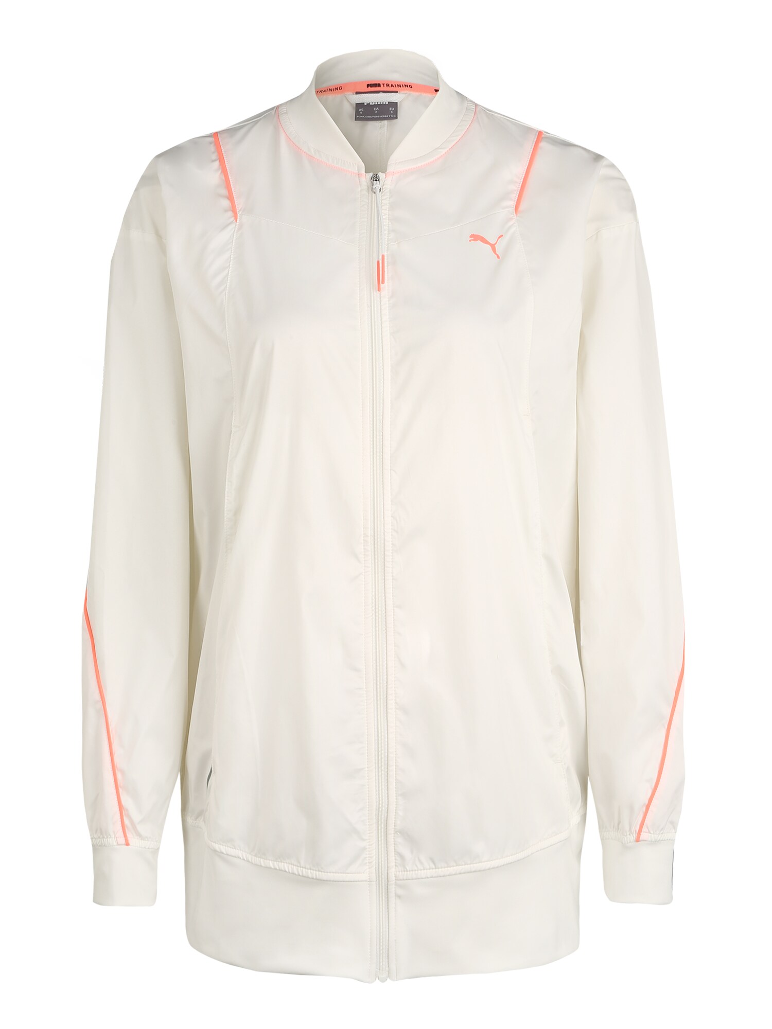 PUMA Sportinė striukė 'Pearl Woven'  koralų splava / balta