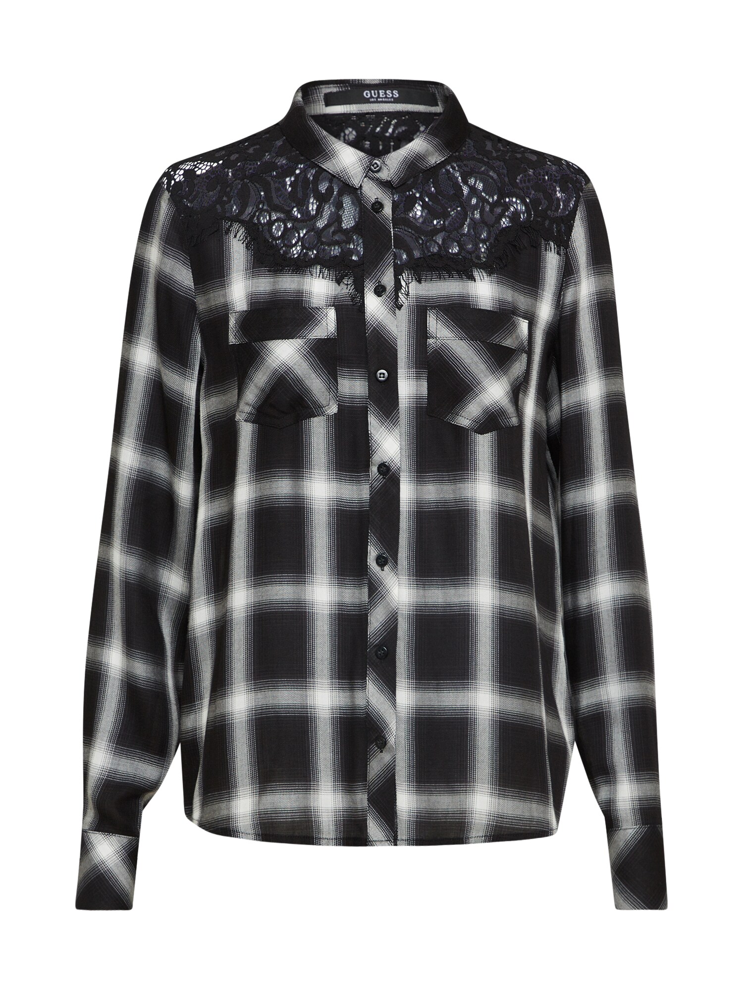 Guess Dames Blouse Grijs Zwart guess kopen in de aanbieding