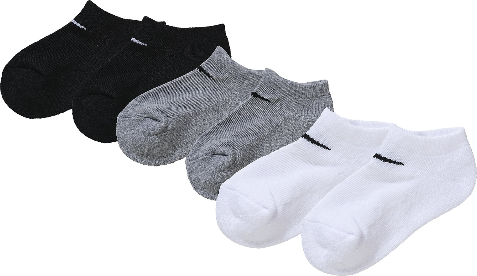Nike Sportswear Čarape 'No Show'  siva / crna / bijela