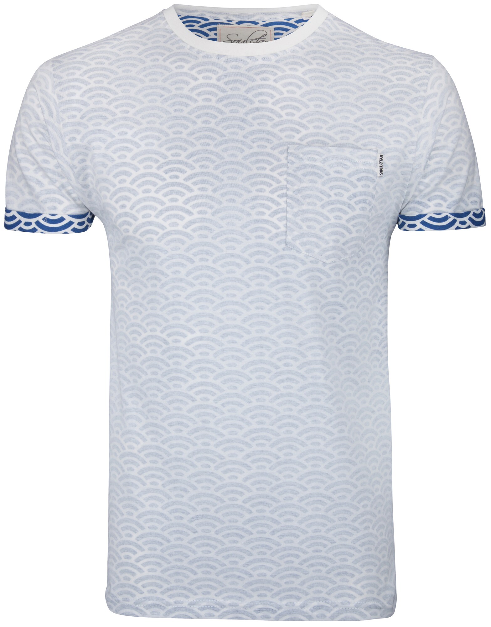 Soulstar Heren Shirt Blauw Wit soulstar kopen in de aanbieding