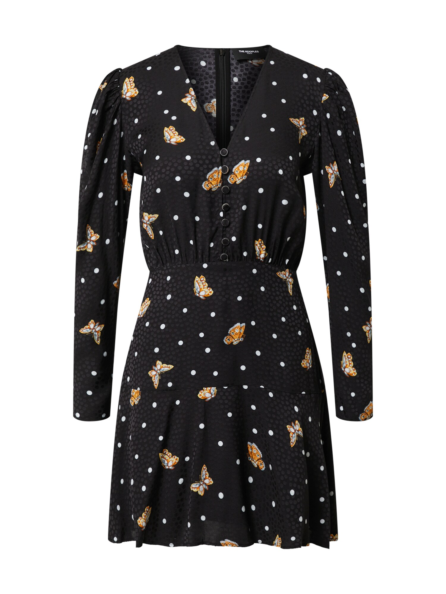 The Kooples Suknelė 'ROBE'  juoda / balta / geltona