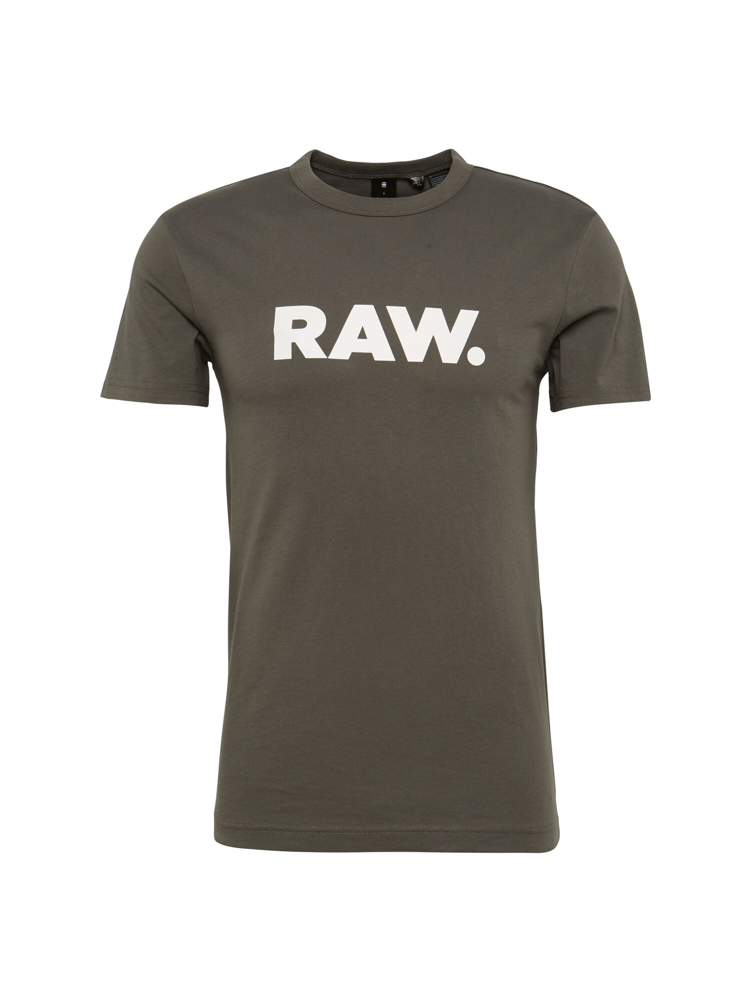 G-Star RAW Marškinėliai 'Holorn r t s/s'  alyvuogių spalva / balta