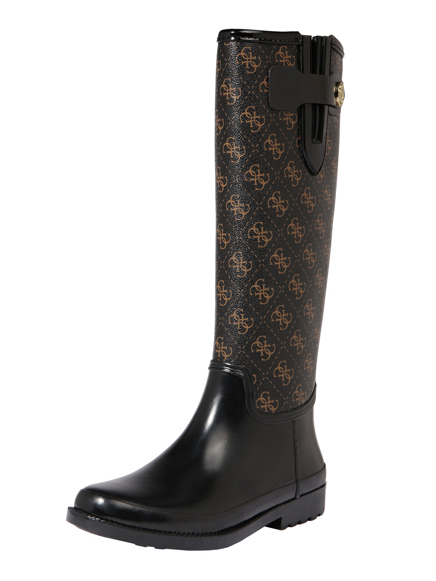 Guess Dames Regenlaarzen Fl7Ebe Fal11 Bruin guess kopen in de aanbieding