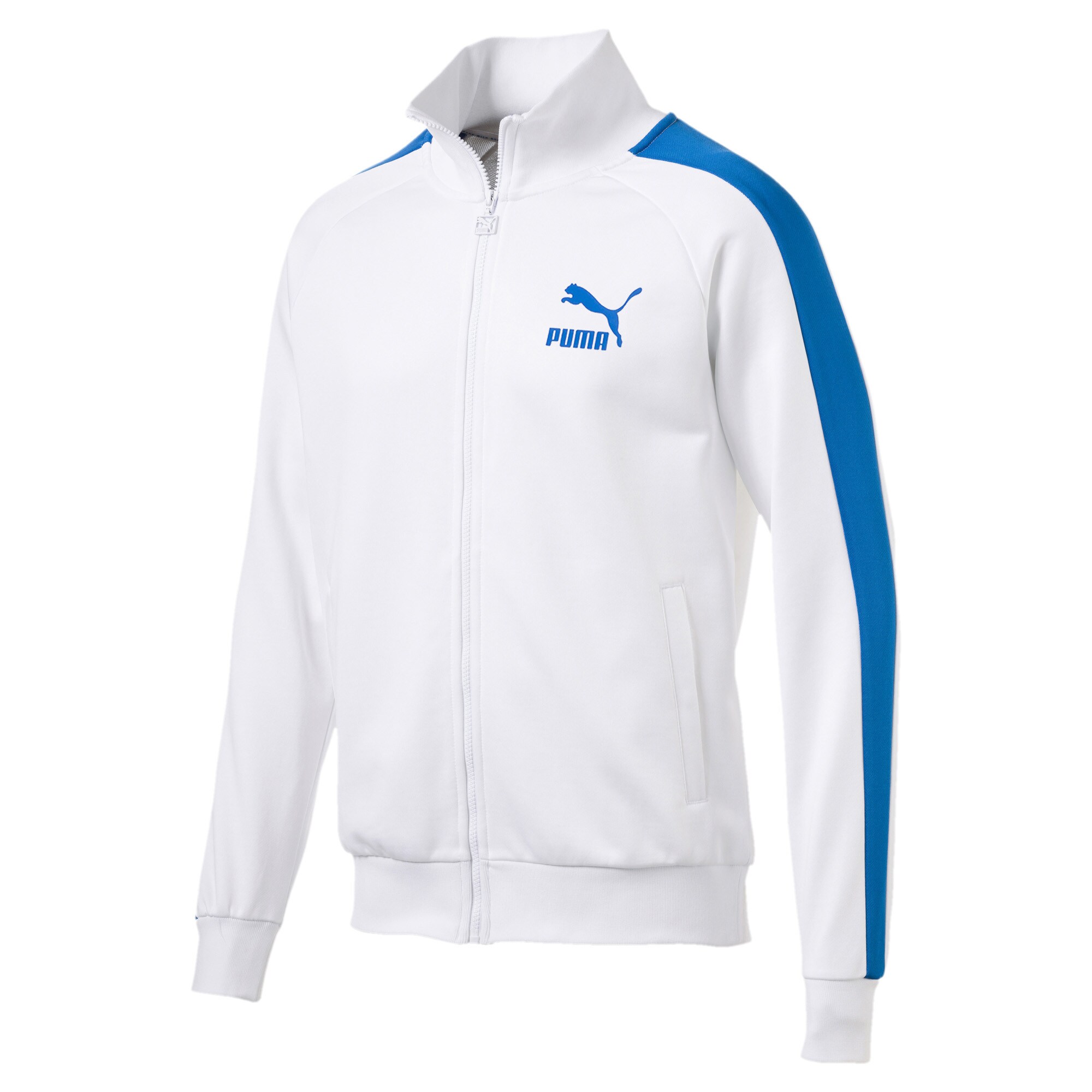 Puma Heren Sportjas Iconic T7 Track Jacket Pt Hemelsblauw Wit puma kopen in de aanbieding