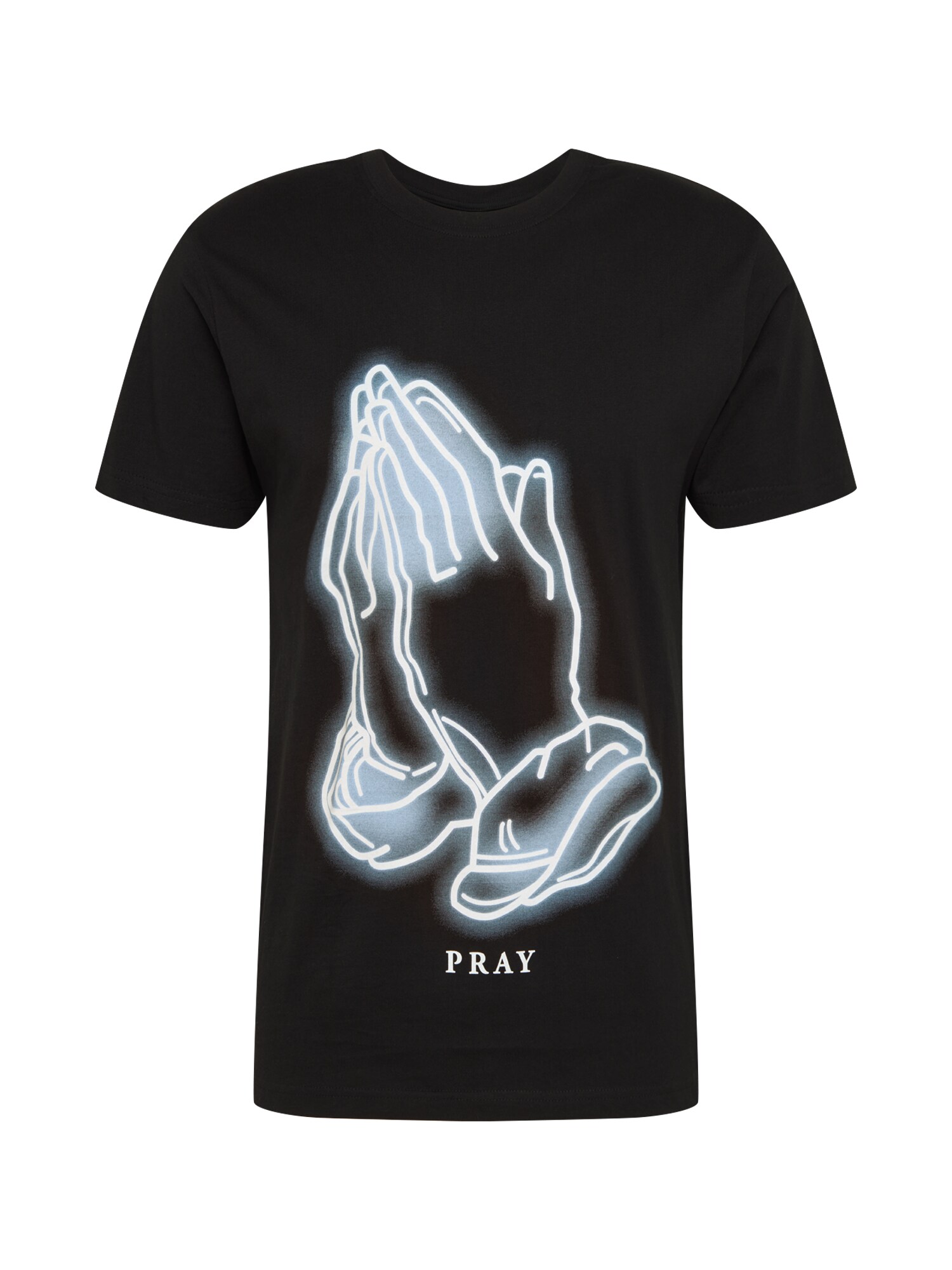 Mister Tee Marškinėliai 'Pray Glow'  balta / juoda