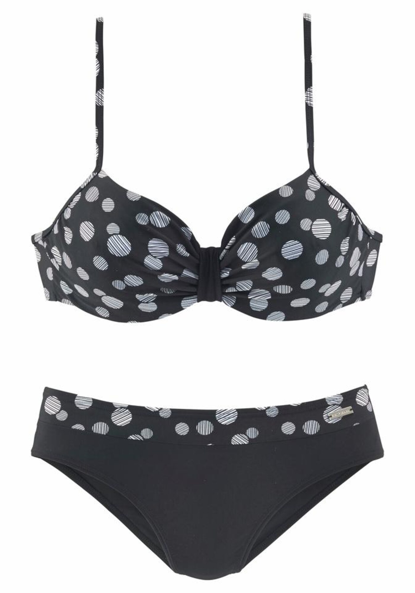 LASCANA Bikini 'Wire Glue'  fekete / fehér akciós termékkép 1