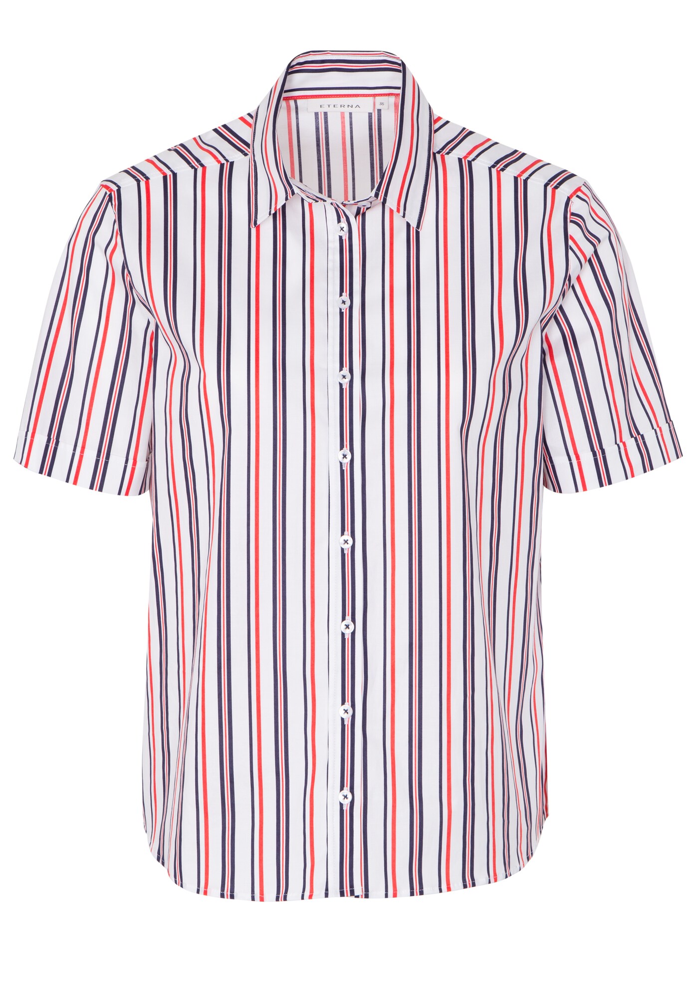 Eterna Dames Blouse Nachtblauw Rood Wit eterna kopen in de aanbieding