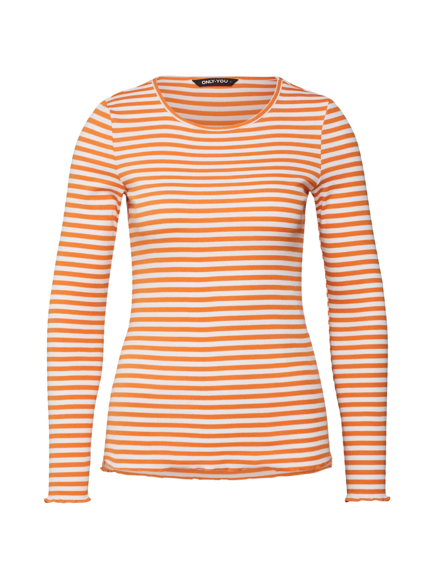 Only Dames Shirt Onybella Ls Rib Top Jrs Sinaasappel Wit only kopen in de aanbieding