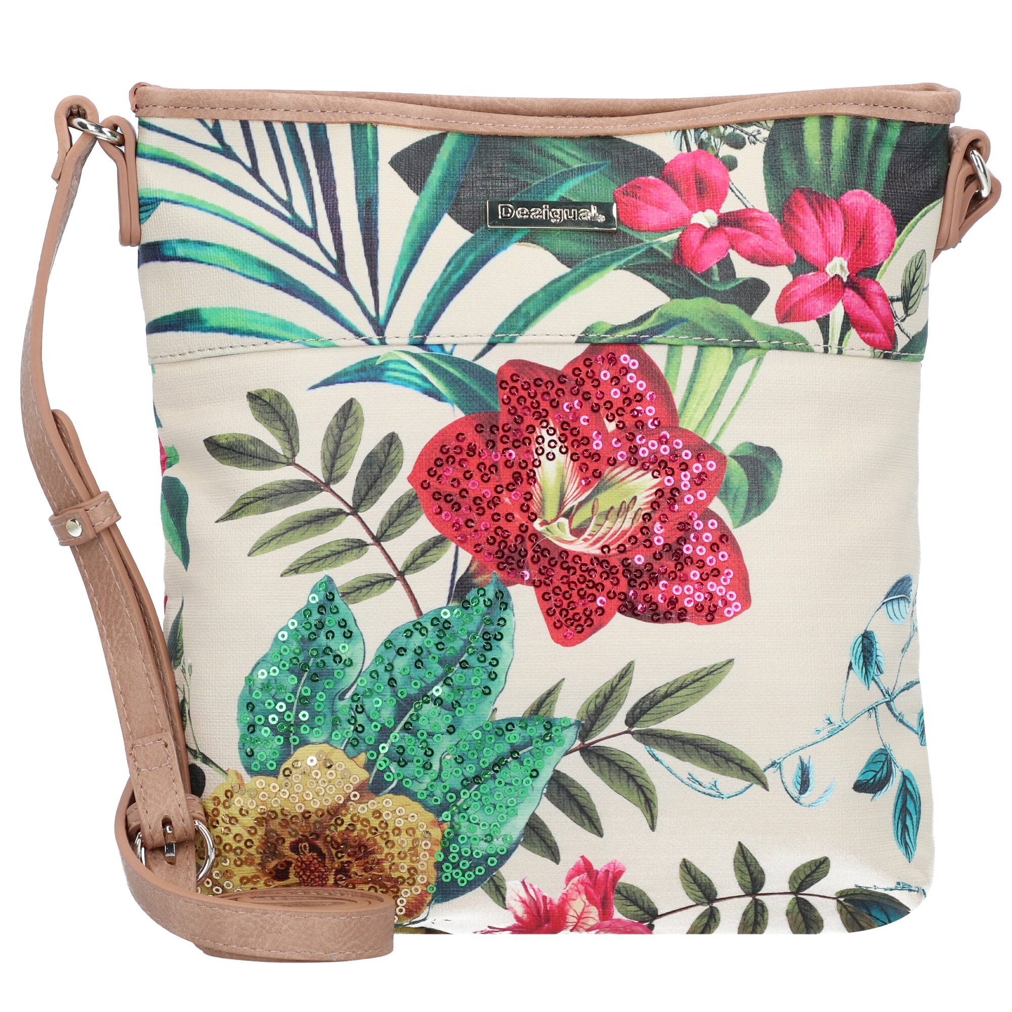 Desigual Dames Schoudertas Bols Clio Kaua Lichtbeige Gemengde Kleuren desigual kopen in de aanbieding