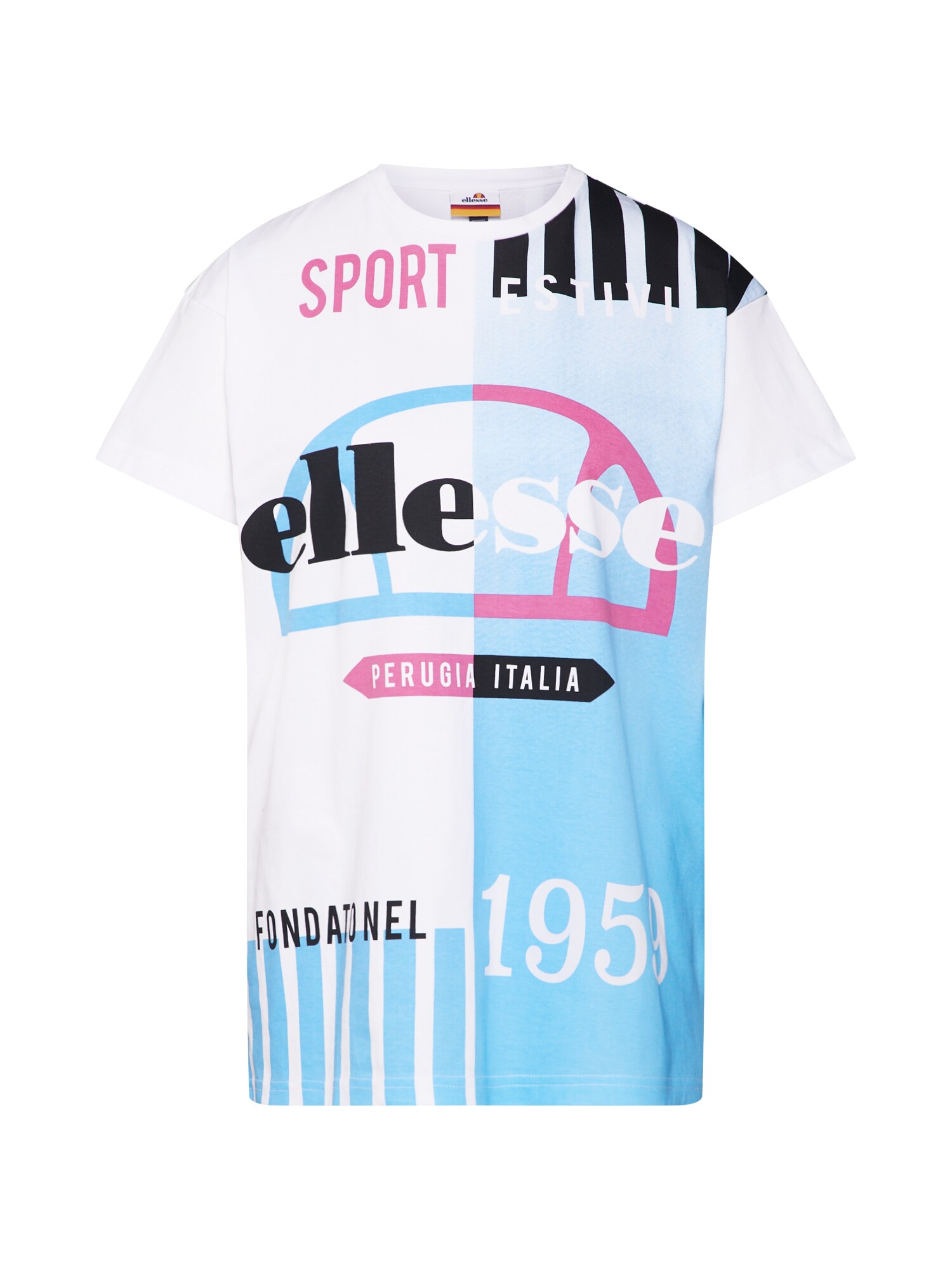 Ellesse Dames Shirt Pocalente Blauw Wit ellesse kopen in de aanbieding