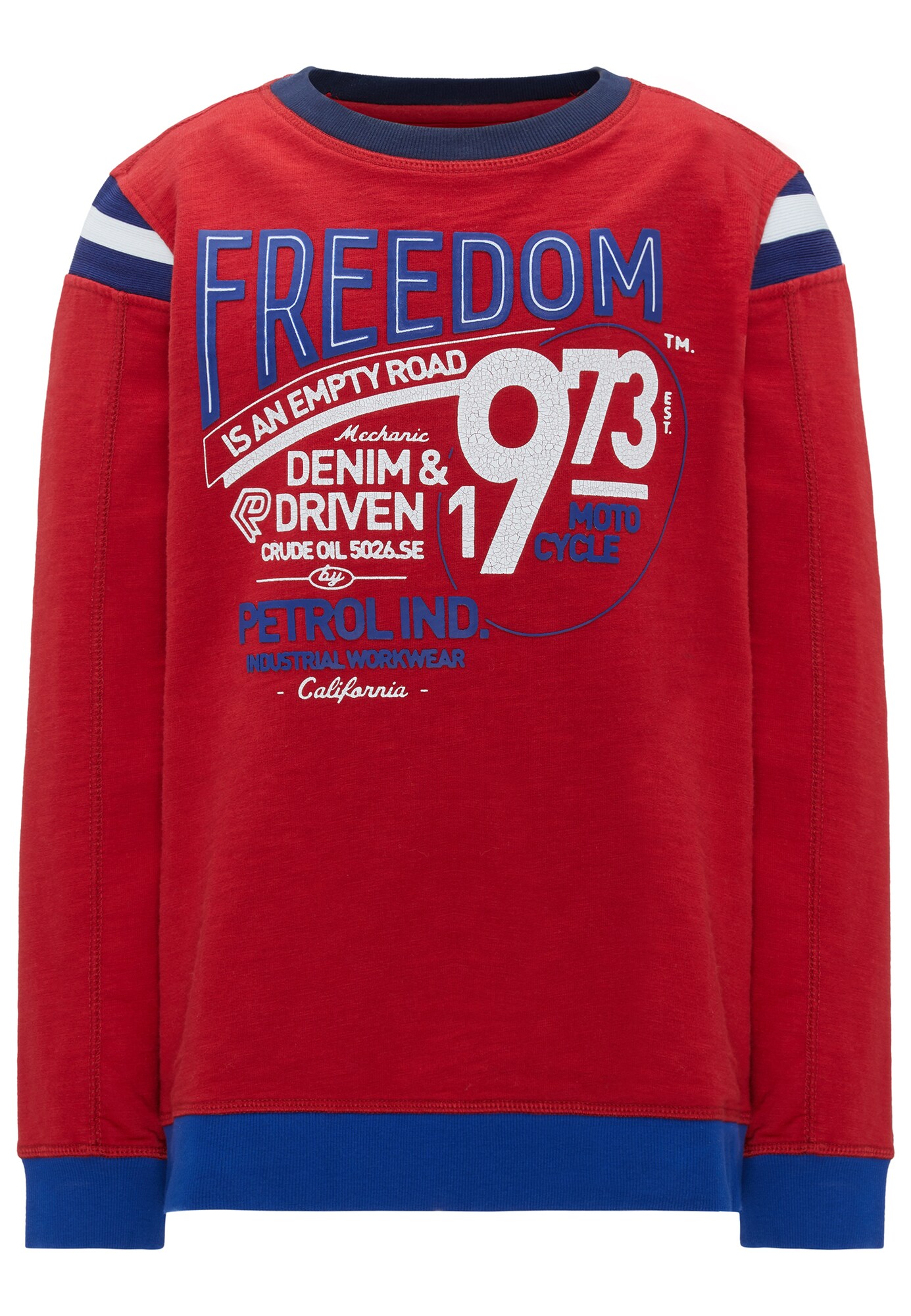 Petrol Industries Jongens Sweatshirt Blauw Rood Wit petrol industries kopen in de aanbieding