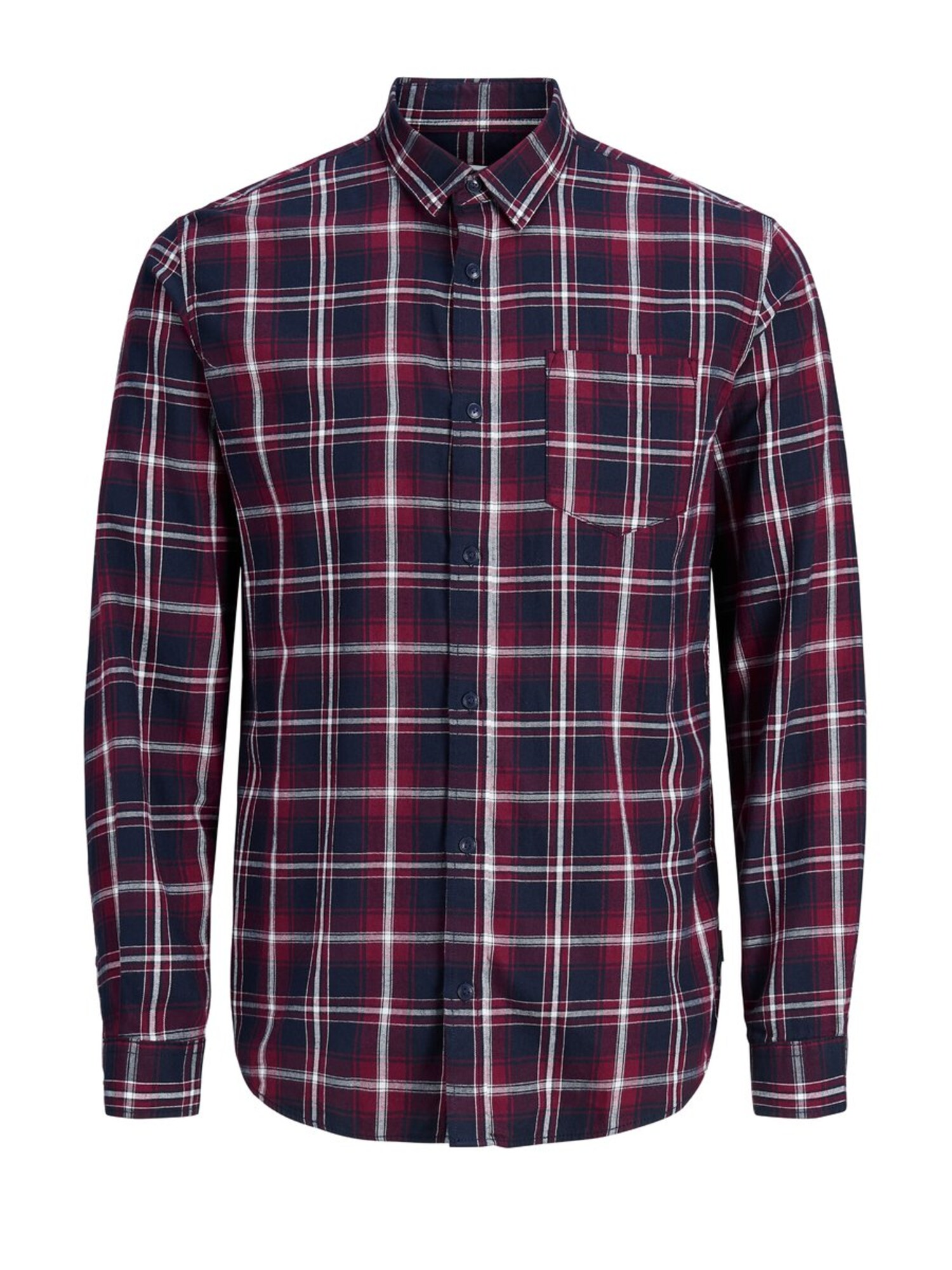 Jack And Jones Heren Overhemd Navy Wijnrood Wit jack and jones kopen in de aanbieding