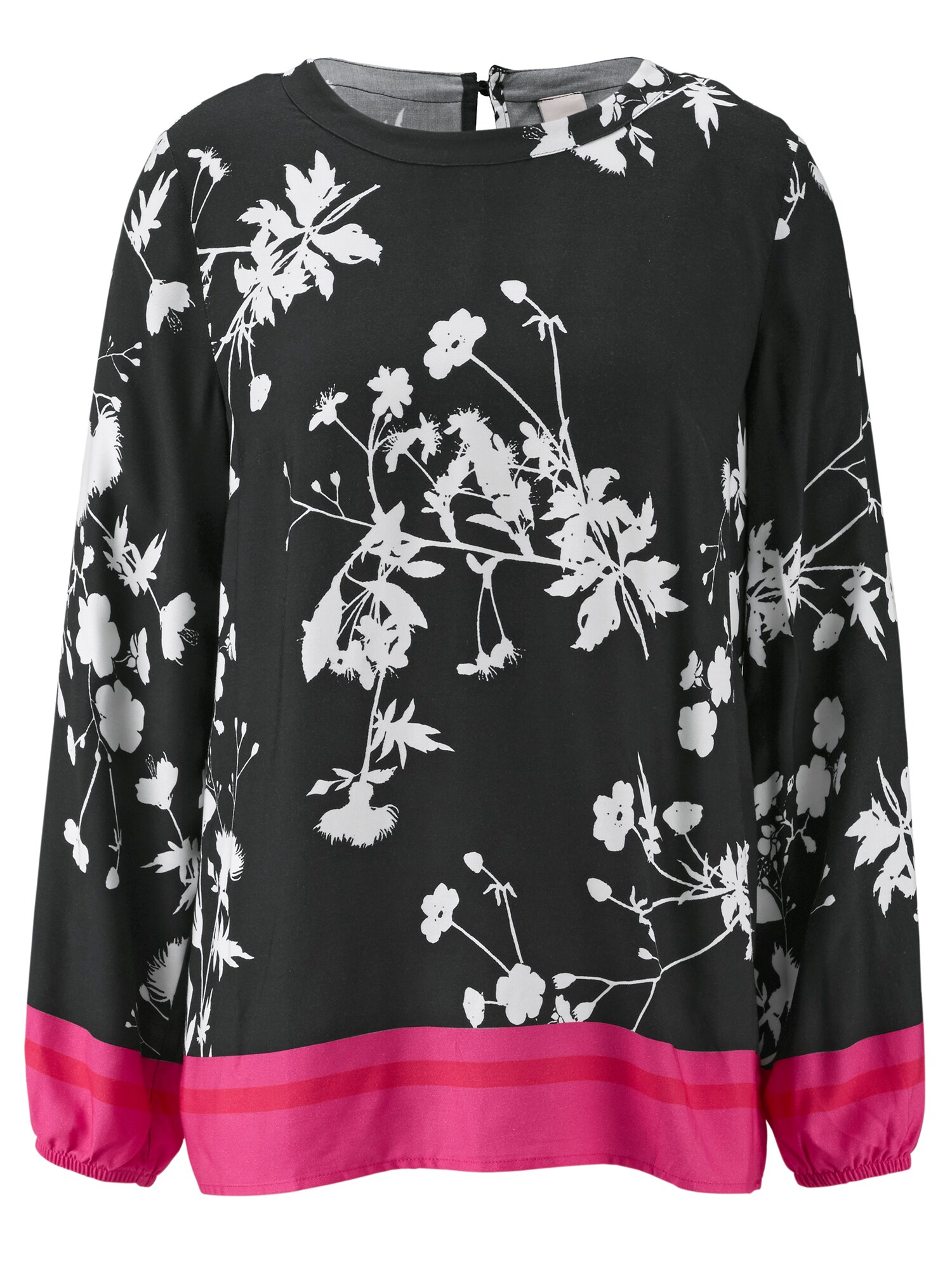 Heine Dames Blouse Donkerroze Zwart Wit heine kopen in de aanbieding