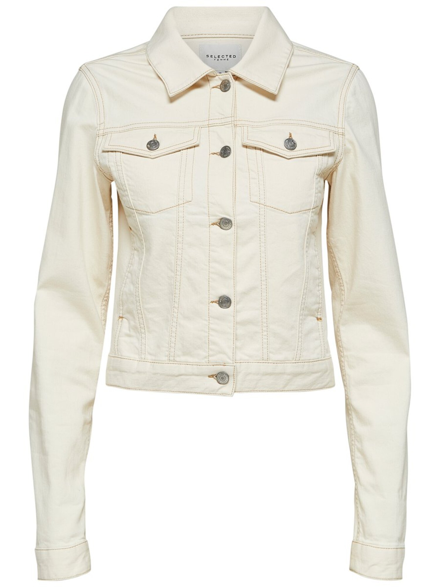 Selected Femme Dames Tussenjas White Denim selected femme kopen in de aanbieding