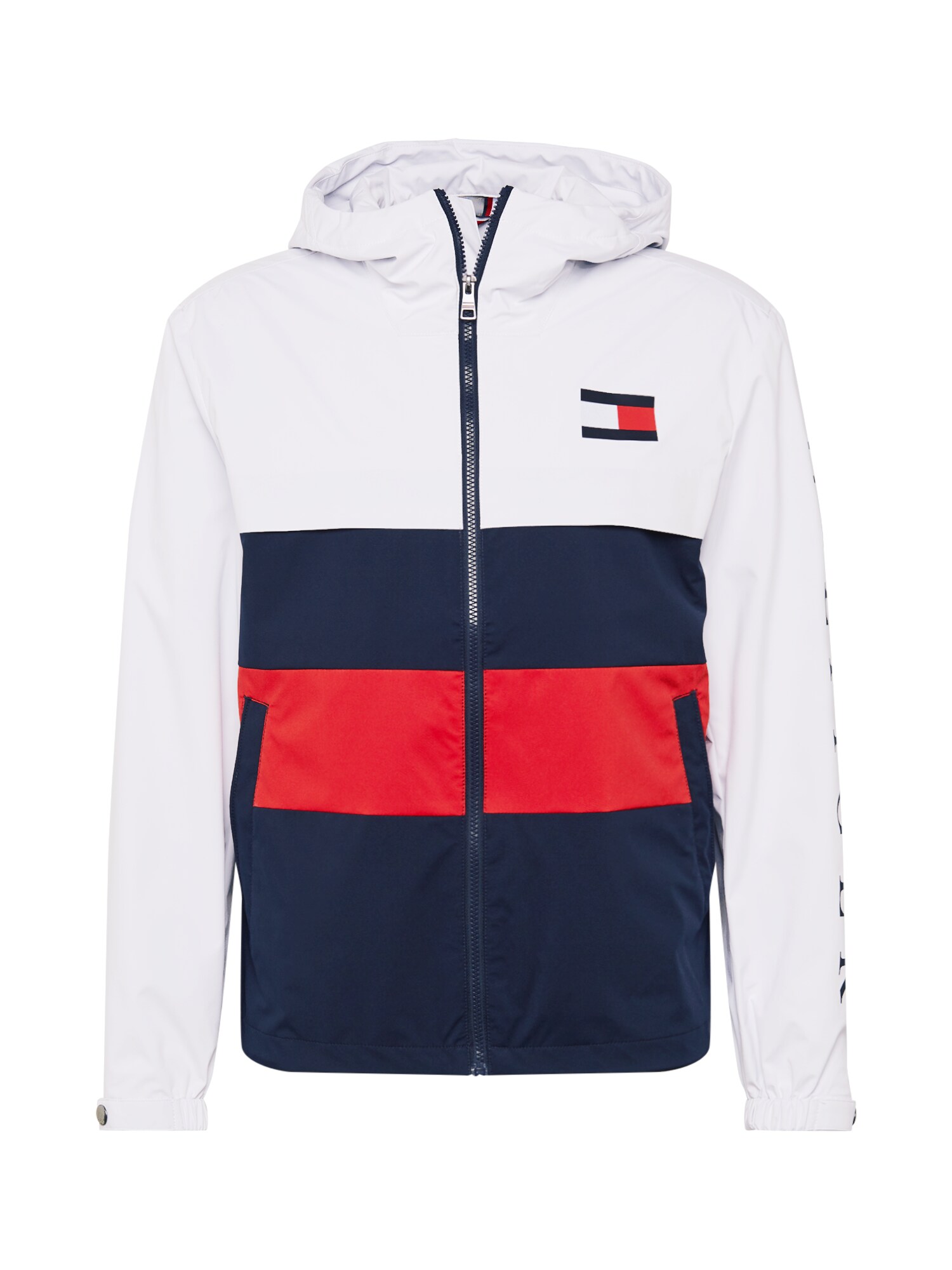 TOMMY HILFIGER Demisezoninė striukė  tamsiai mėlyna / raudona / balkšva