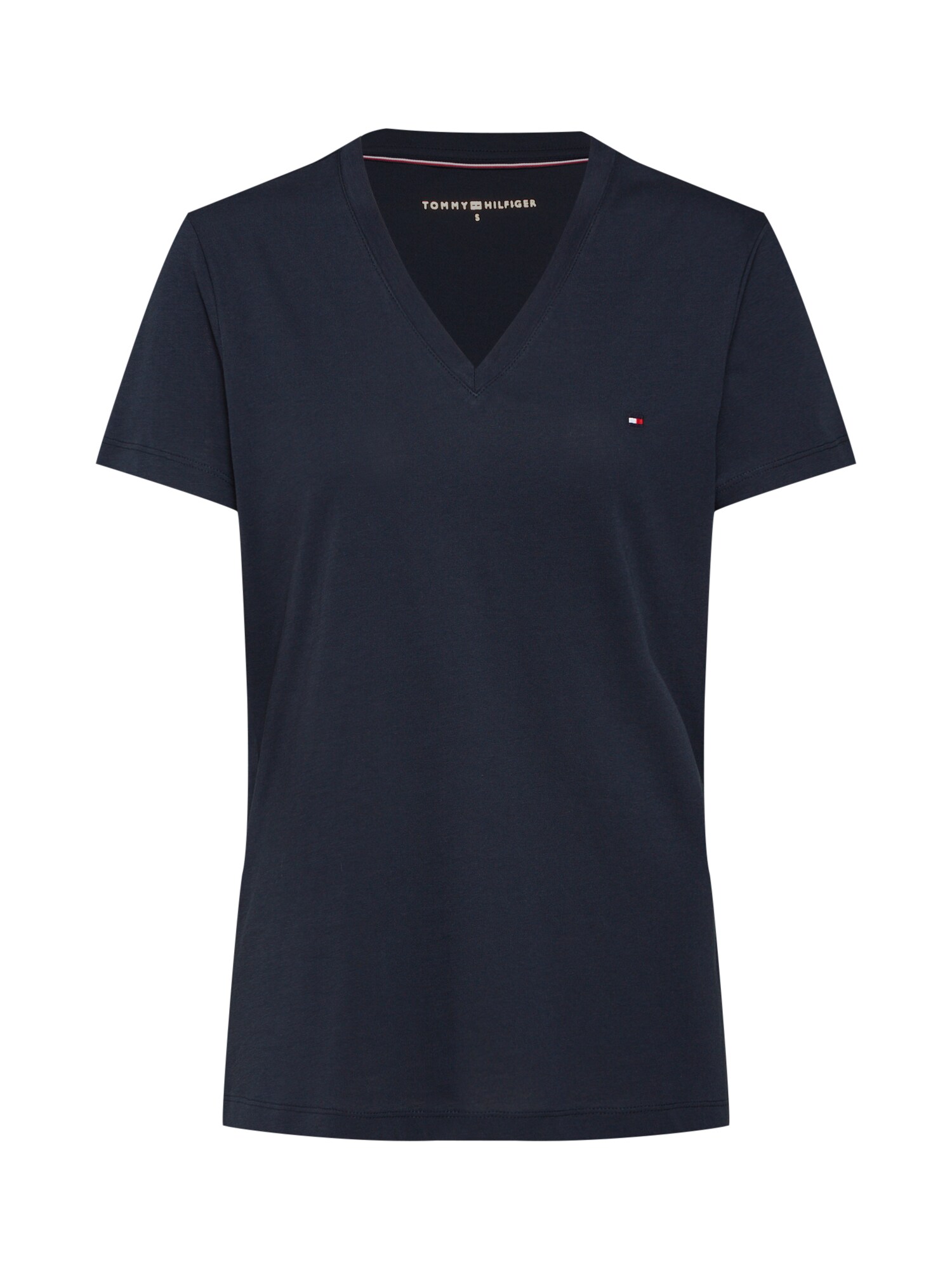 TOMMY HILFIGER Marškinėliai 'HERITAGE V-NECK TEE'  tamsiai mėlyna