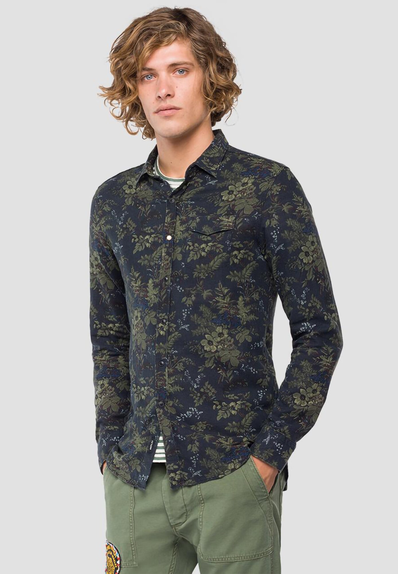 Replay Heren Overhemd Gemengde Kleuren replay kopen in de aanbieding