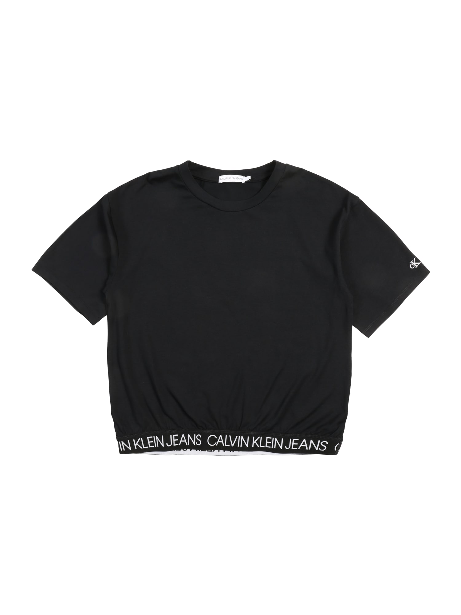 Calvin Klein Jeans Marškinėliai 'LOGO WAISTBAND CROPP'  juoda