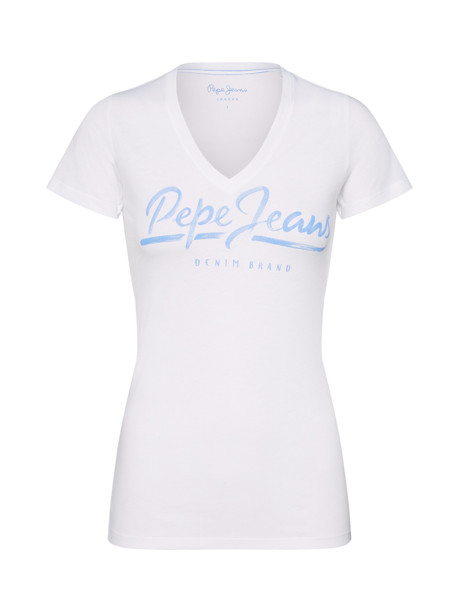 Pepe Jeans Dames Shirt Andrea Lichtblauw Wit pepe jeans kopen in de aanbieding