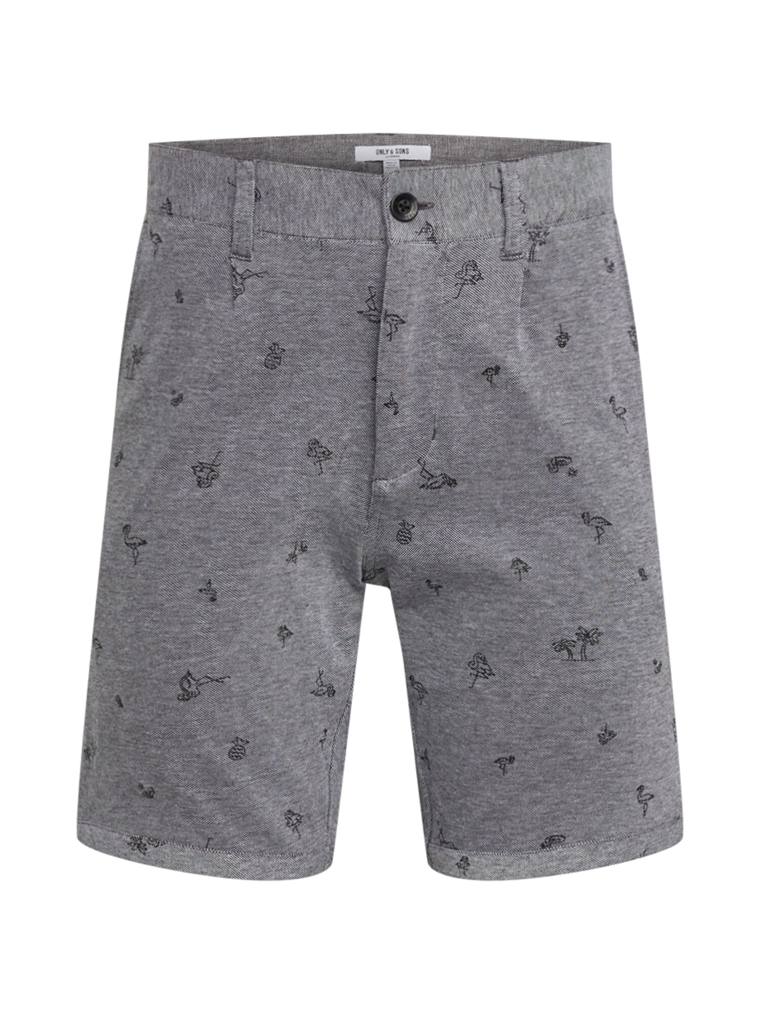 Only & Sons Chino stiliaus kelnės 'onsCUTON KNITTED PIQUE AOP SHORTS'  pilka