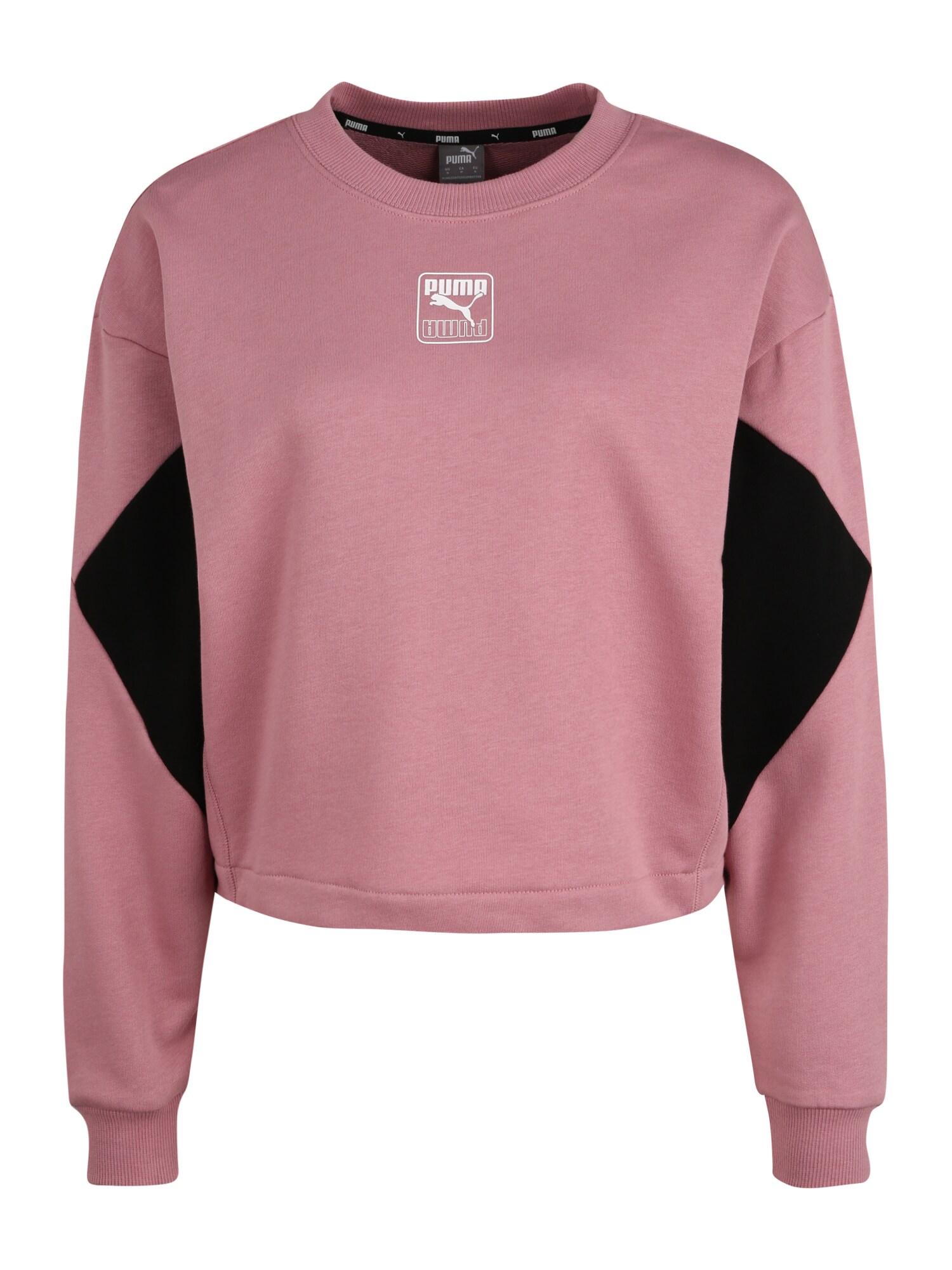 PUMA Sportinio tipo megztinis 'Rebel Crew TR'  rožių spalva / juoda