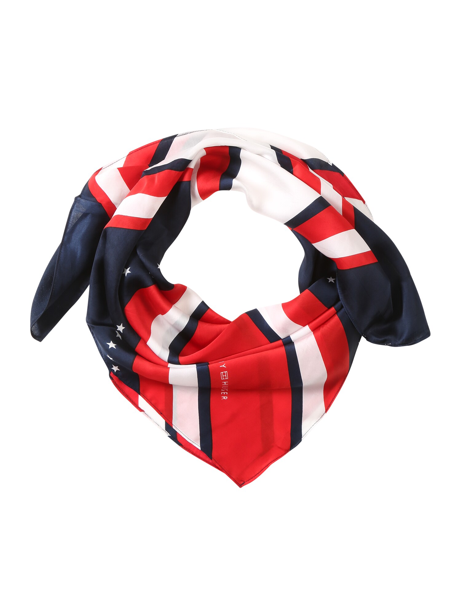 Tommy Hilfiger Dames Doek Stripes Square Navy Rood tommy hilfiger kopen in de aanbieding