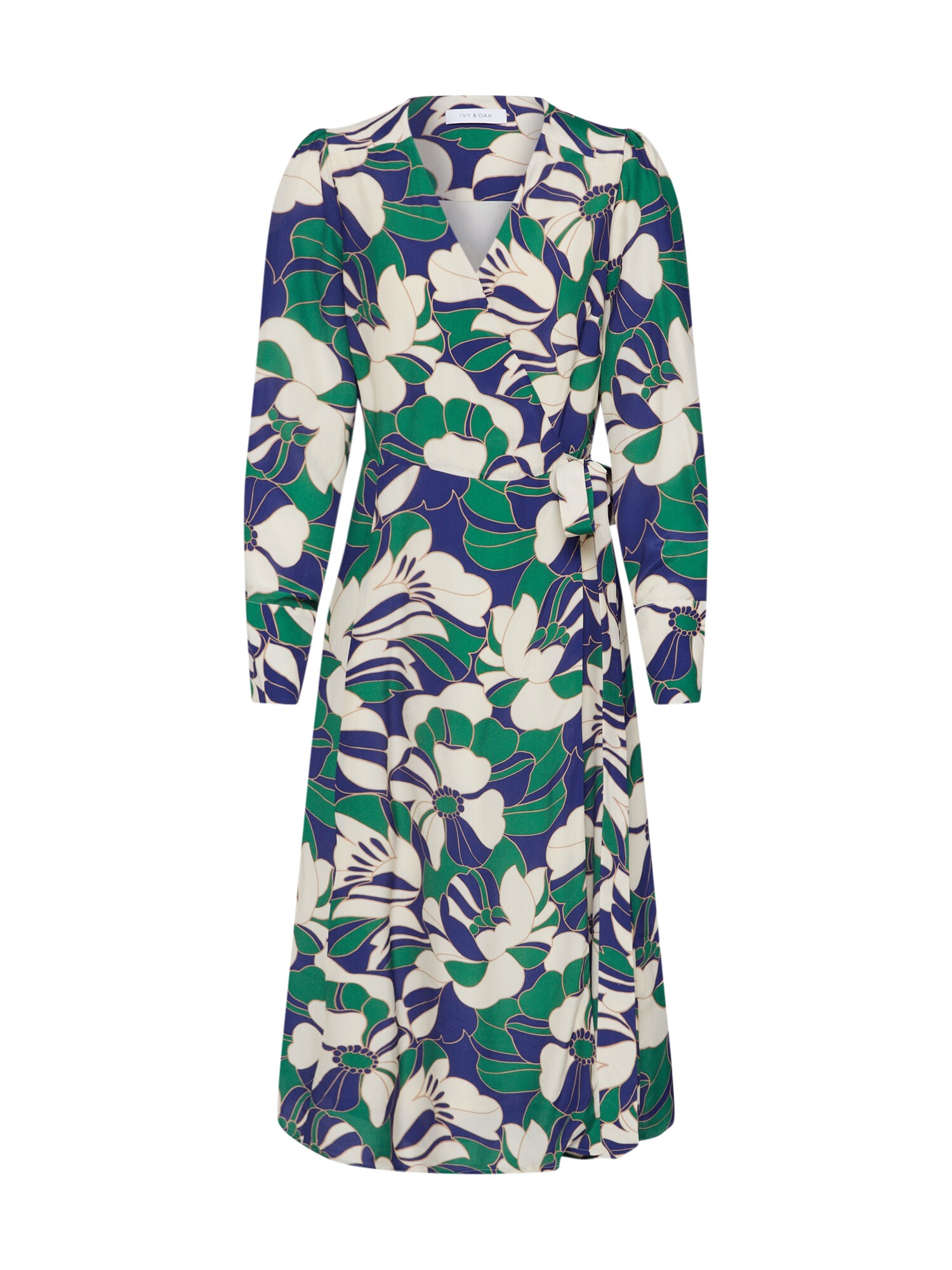 IVY & OAK Suknelė  kremo / tamsiai žalia / tamsiai violetinė