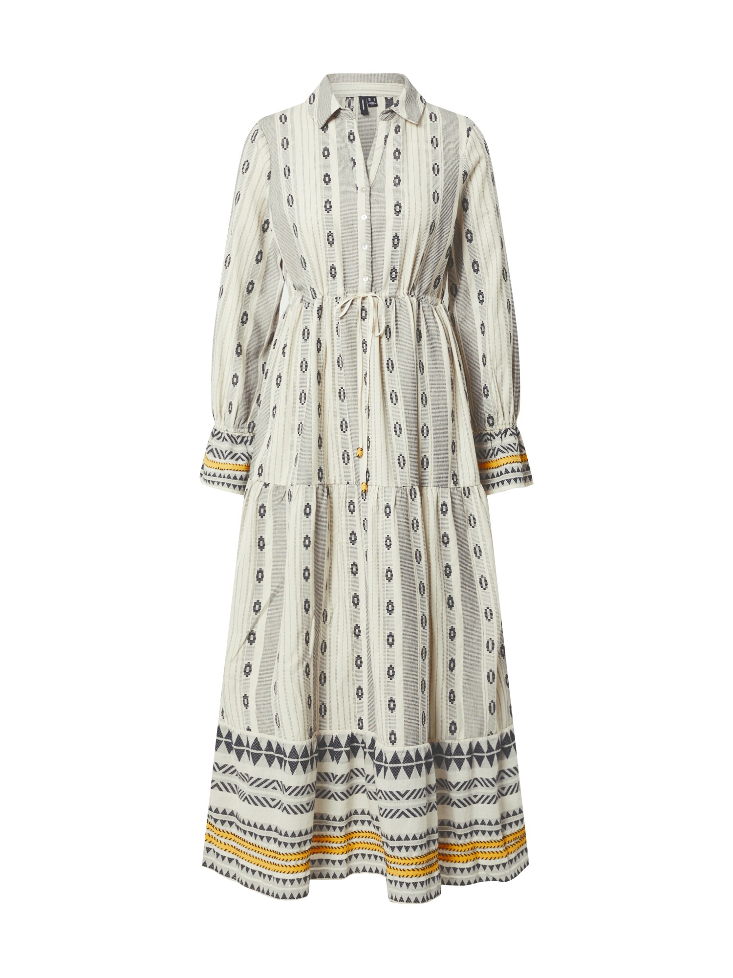 VERO MODA Palaidinės tipo suknelė 'Astrid'  juoda / smėlio / pilka / geltona