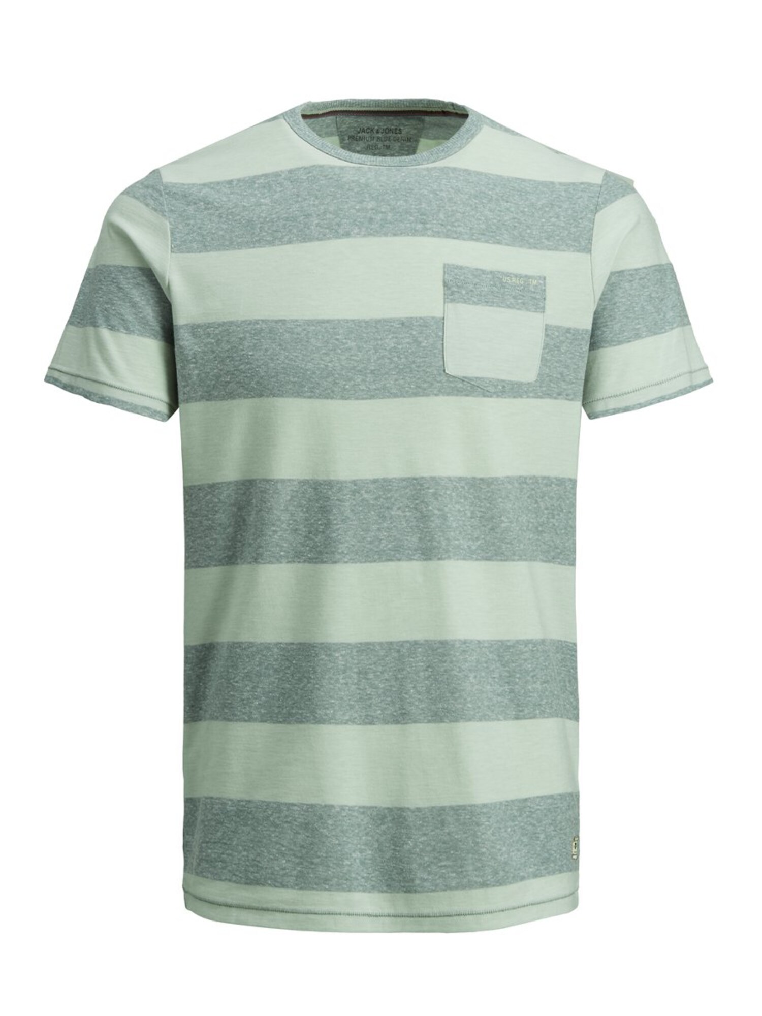 Jack And Jones Heren Shirt Pastelgroen Groen Gemeleerd jack and jones kopen in de aanbieding