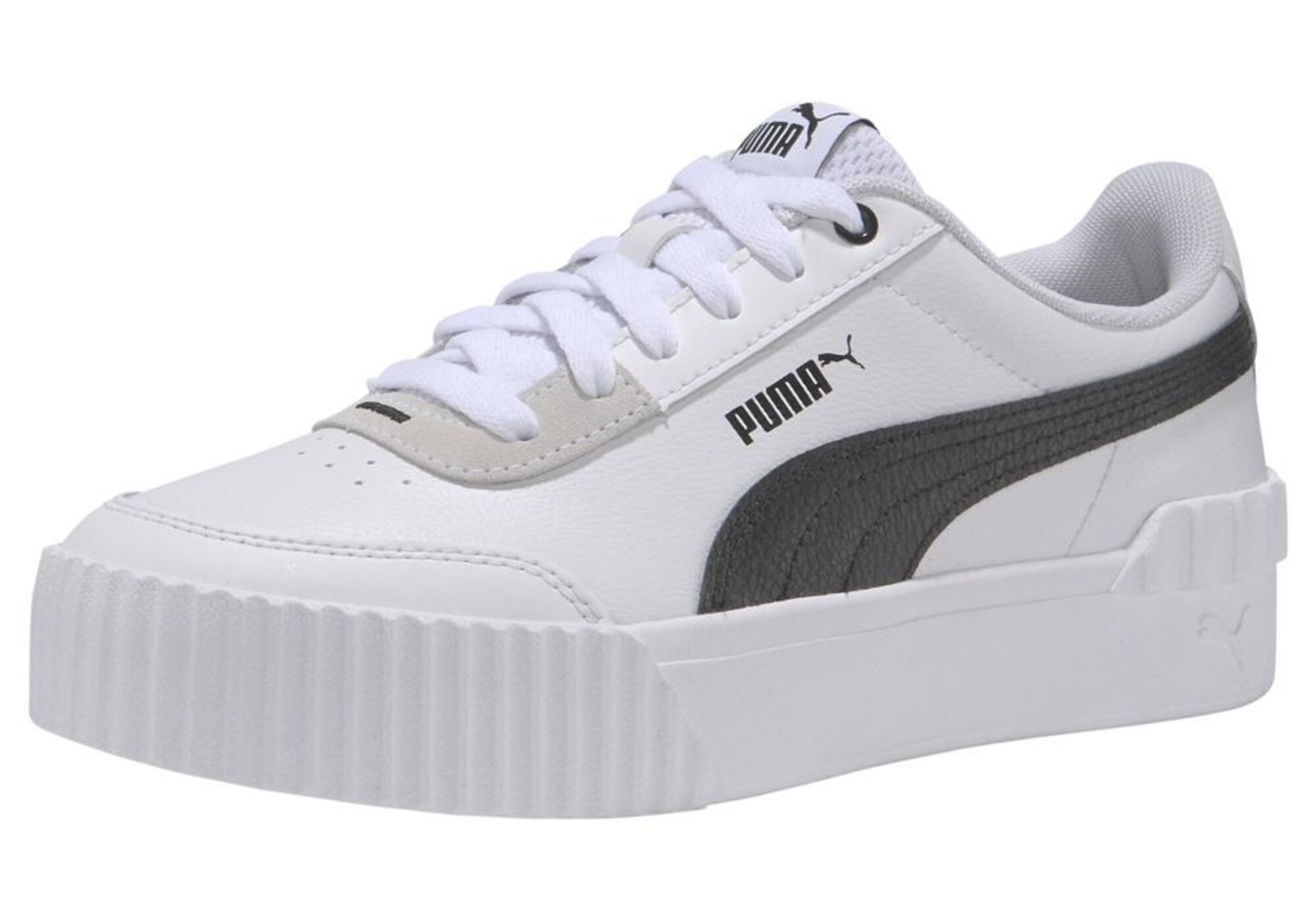 PUMA Sportbačiai be auliuko 'Carina Lift'  balta / juoda / smėlio