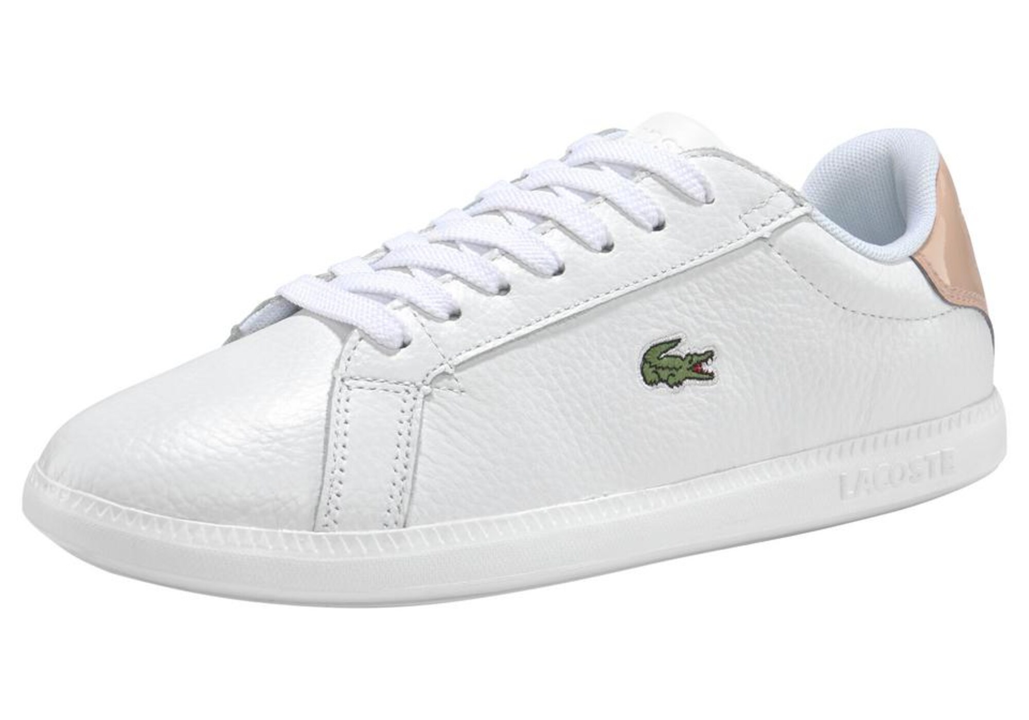 LACOSTE Sportbačiai be auliuko 'Graduate'  balta / kupranugario