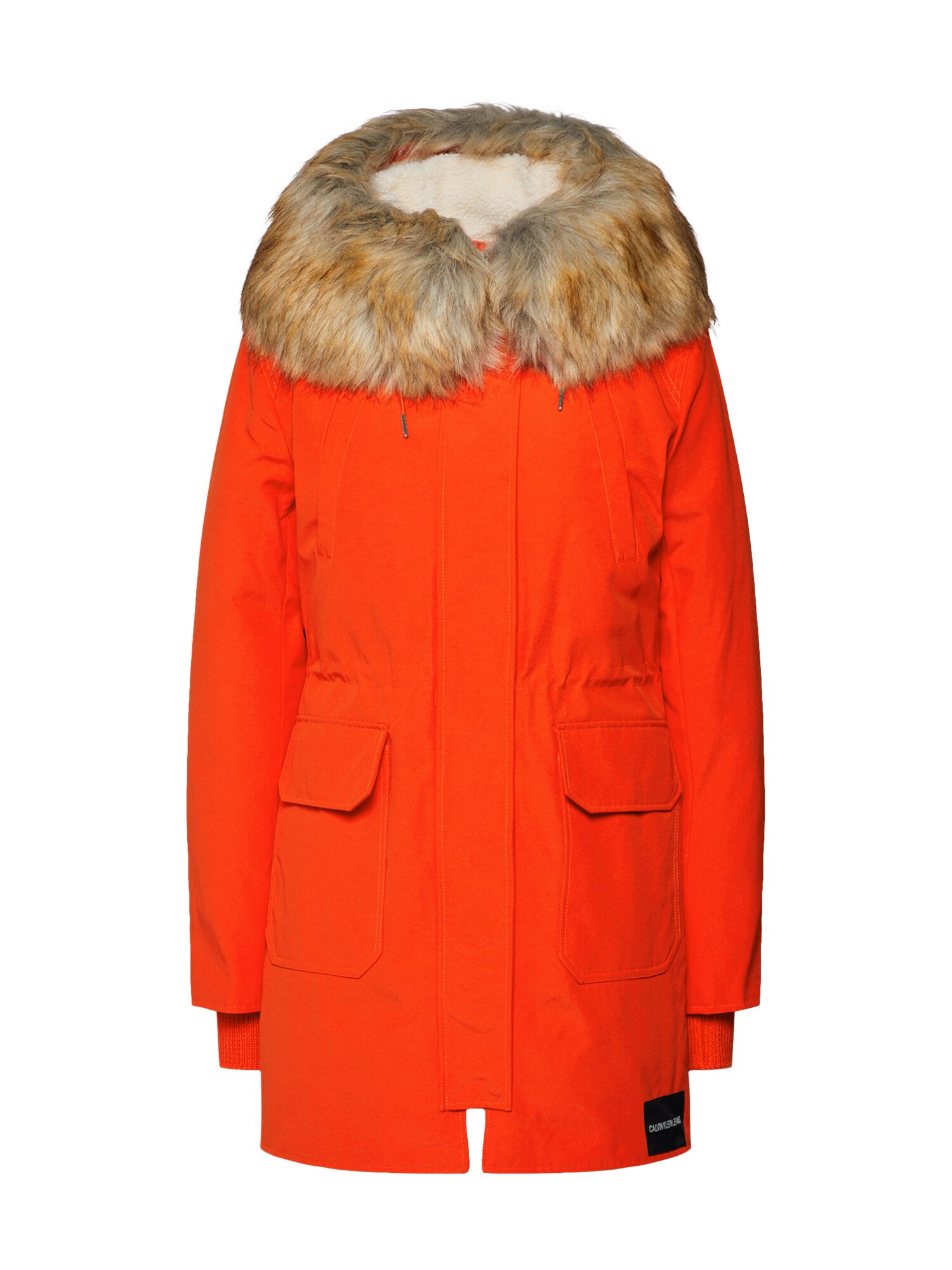 Calvin Klein Jeans Dames Tussenparka Oranjerood calvin klein jeans kopen in de aanbieding