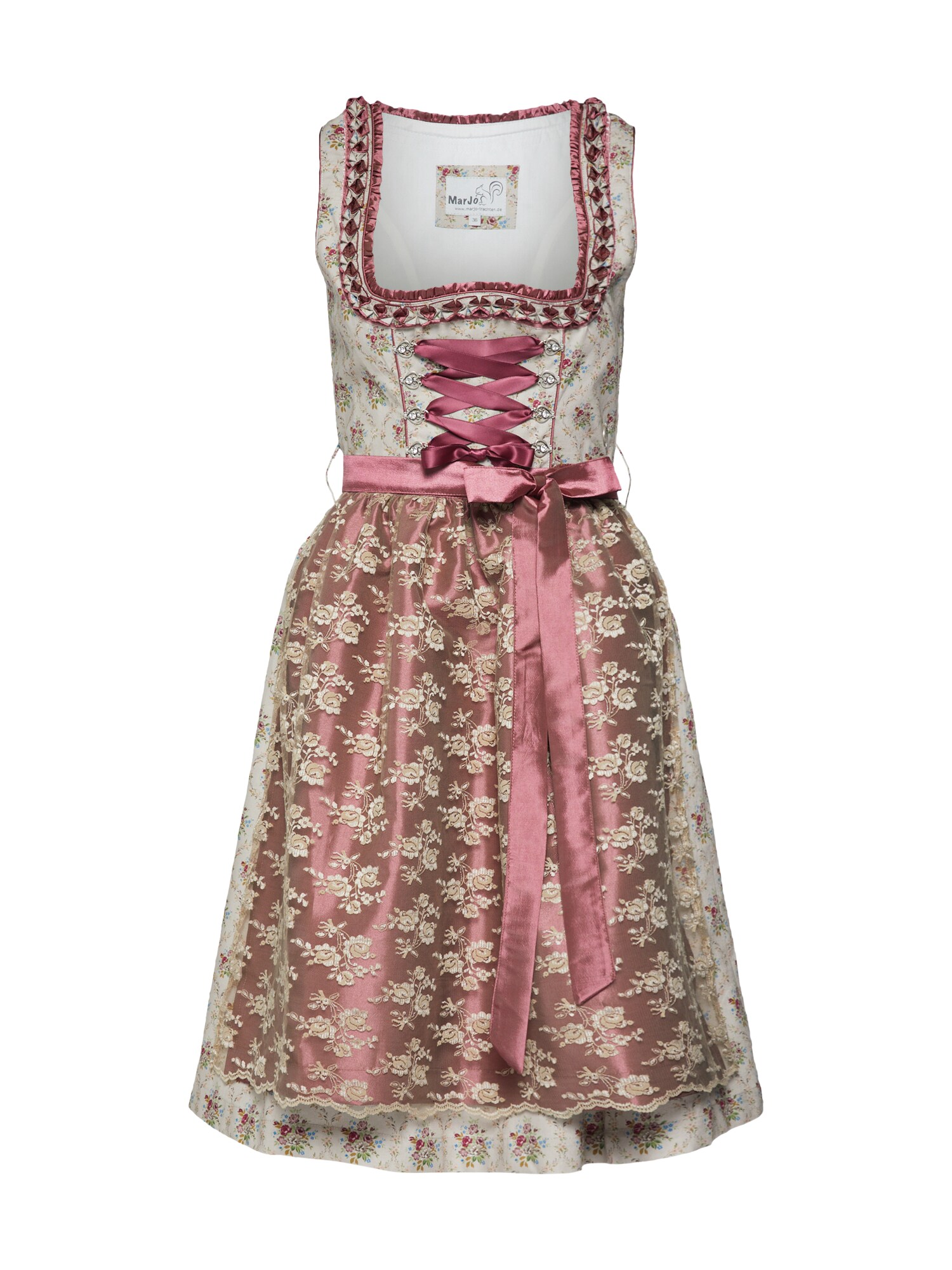 Marjo Dames Dirndl Forenda Beige Grijs Rosa marjo kopen in de aanbieding