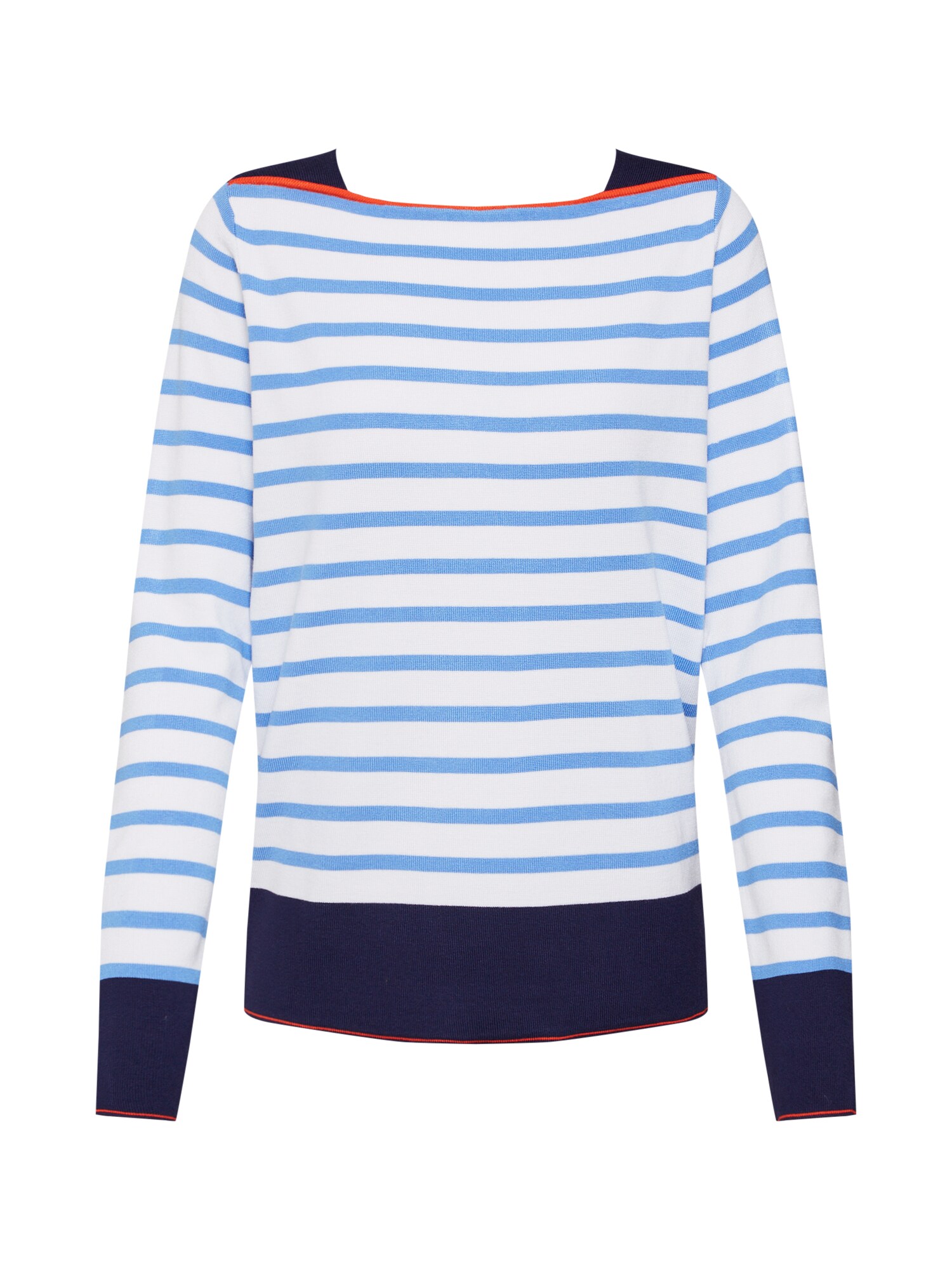 Tom Tailor Denim Dames Trui Creme Lichtblauw Zwart tom tailor denim kopen in de aanbieding