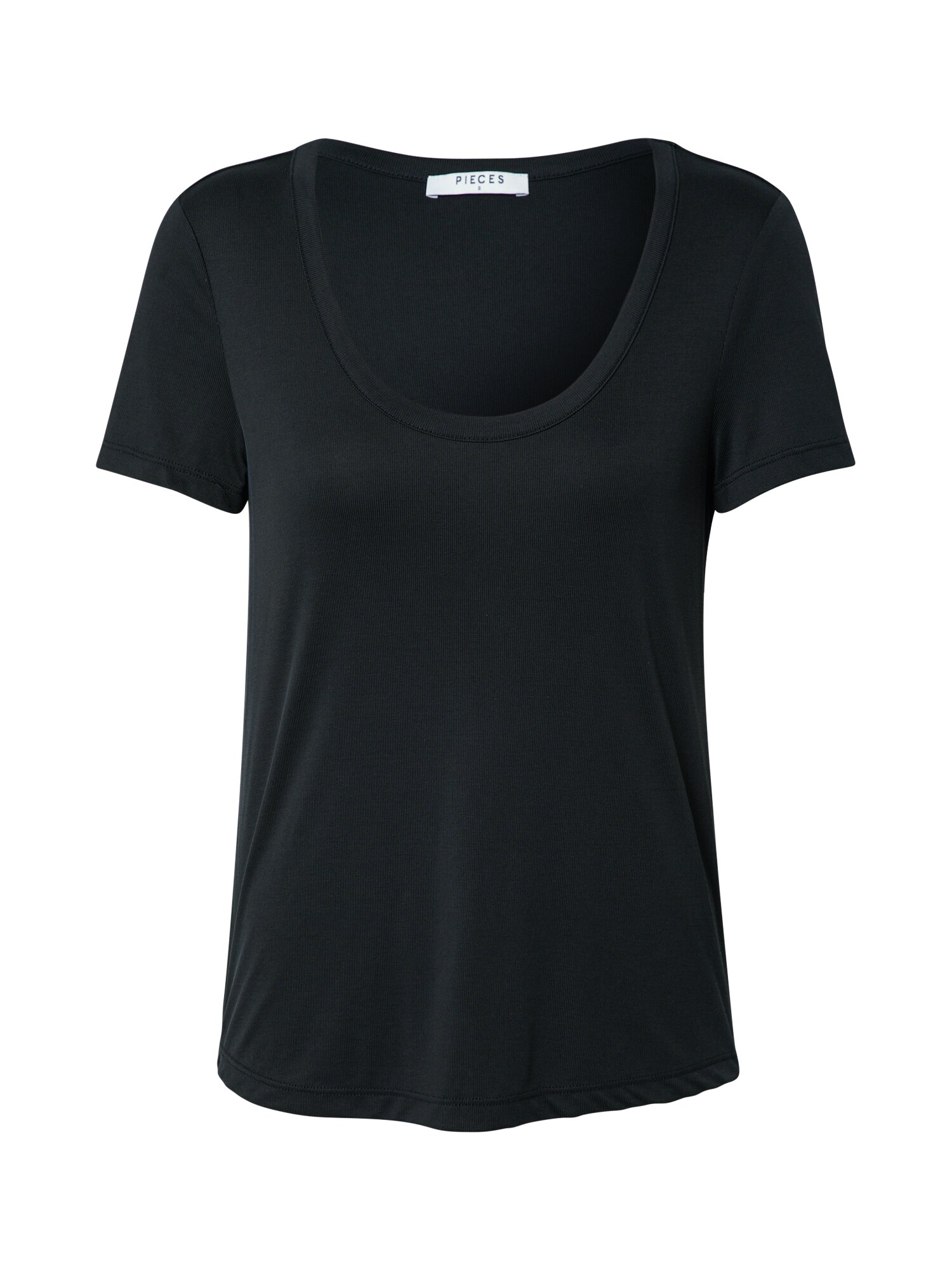 PIECES Marškinėliai 'PCKAITLIN SS U-NECK TOP NOOS'  juoda