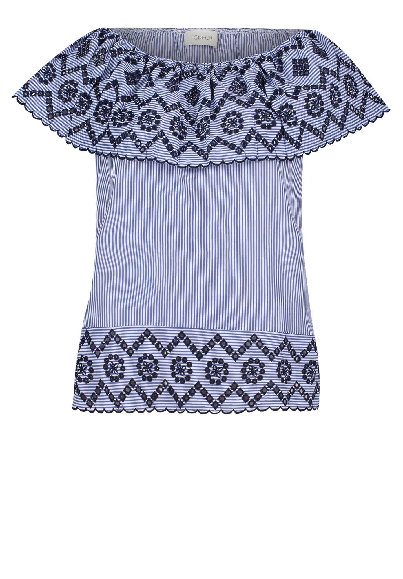 Cartoon Dames Blouse Blauw Wit cartoon kopen in de aanbieding