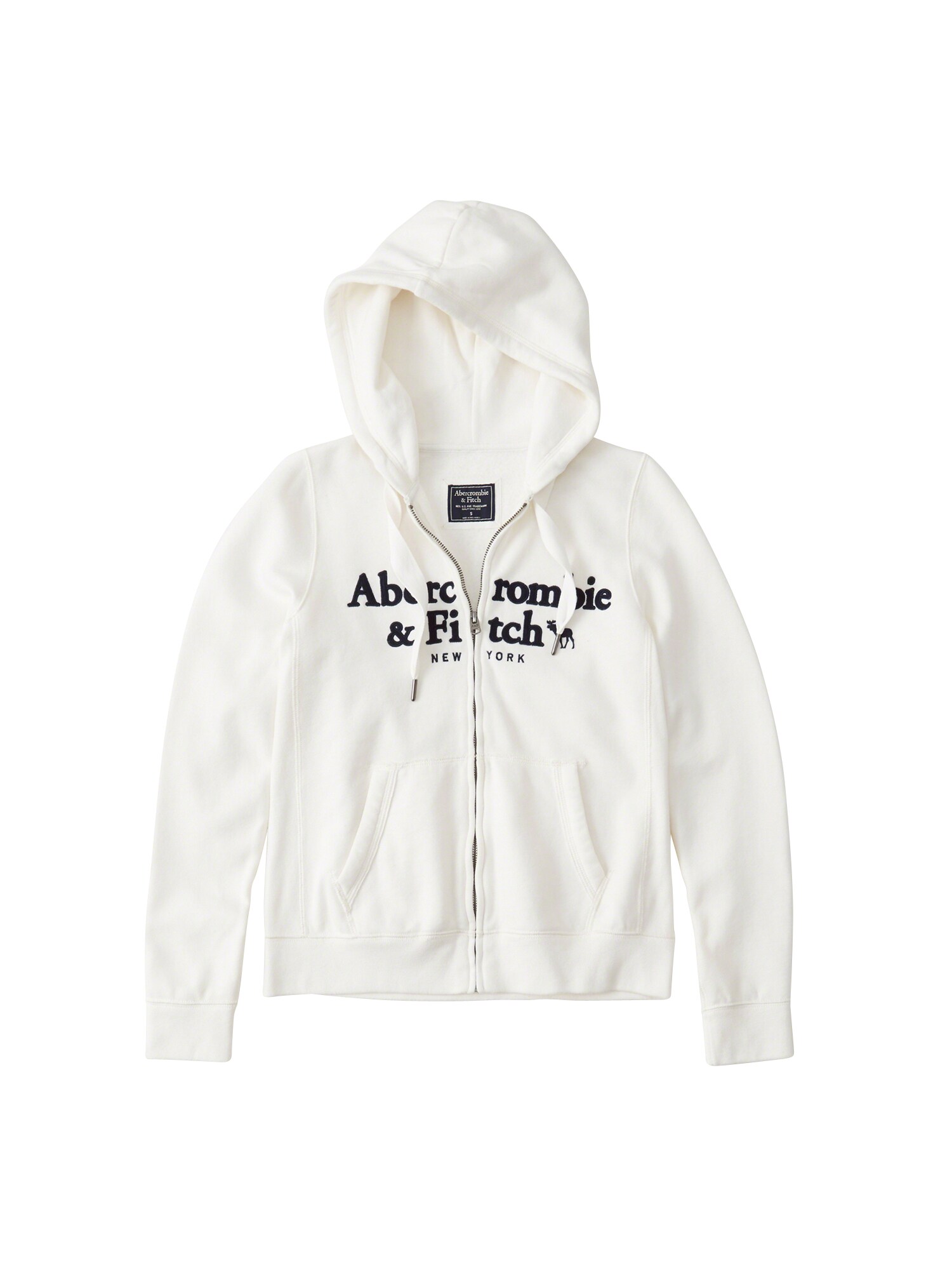 Abercrombie Fitch Dames Sweatvest Sb19 Long Life Logo Fz Wit abercrombie fitch kopen in de aanbieding
