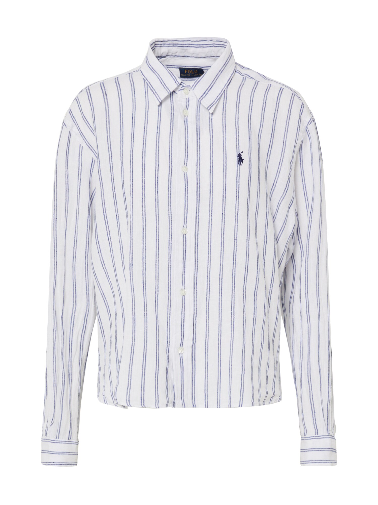 POLO RALPH LAUREN Palaidinė 'N WD CRP ST-LONG SLEEVE-SHIRT'  mėlyna / balta