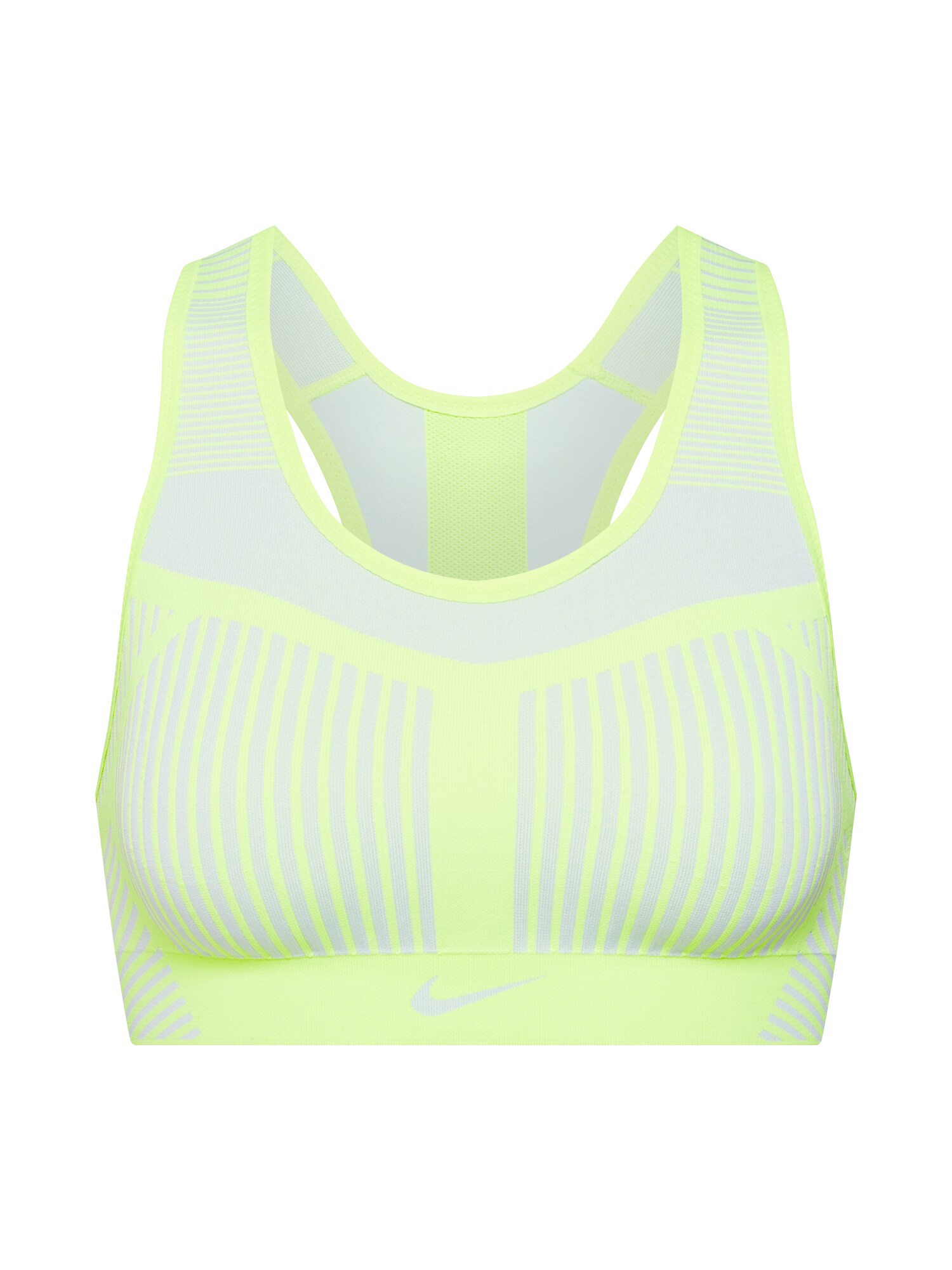 NIKE Sportinė liemenėlė 'FE/NOM Flyknit High Support Sports Bra'  geltona / balta