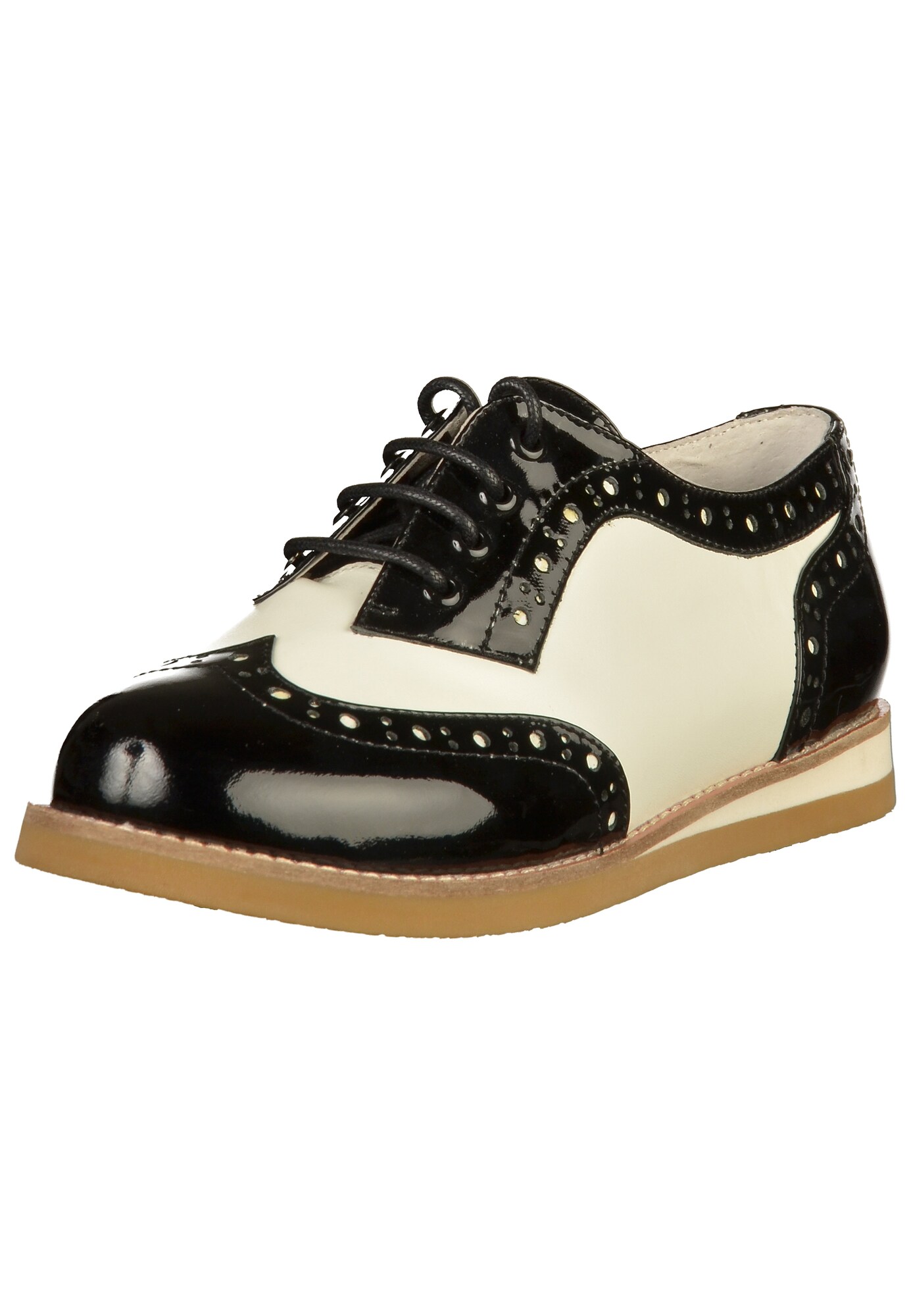 Lola Ramona Dames Veterschoen Zwart Wit lola ramona kopen in de aanbieding