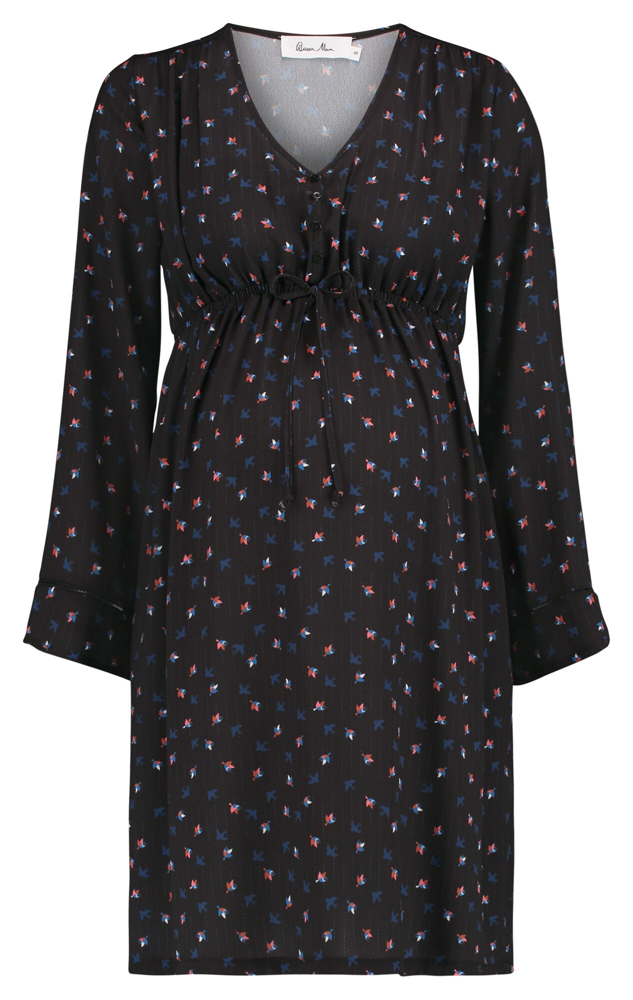 Queen Mum Dames Jurk Blauw Rood Zwart queen mum kopen in de aanbieding