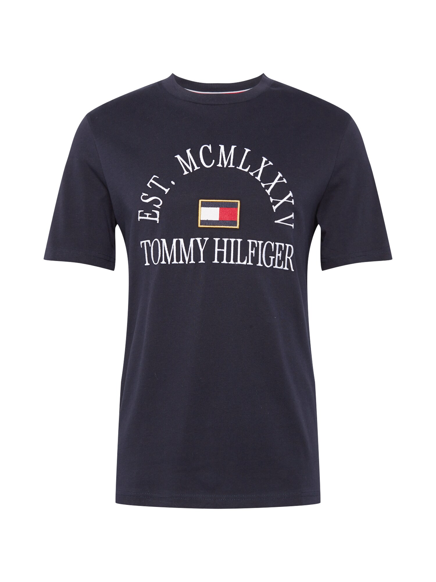 TOMMY HILFIGER Marškinėliai 'COLLEGE'  tamsiai mėlyna / balta / raudona / auksas