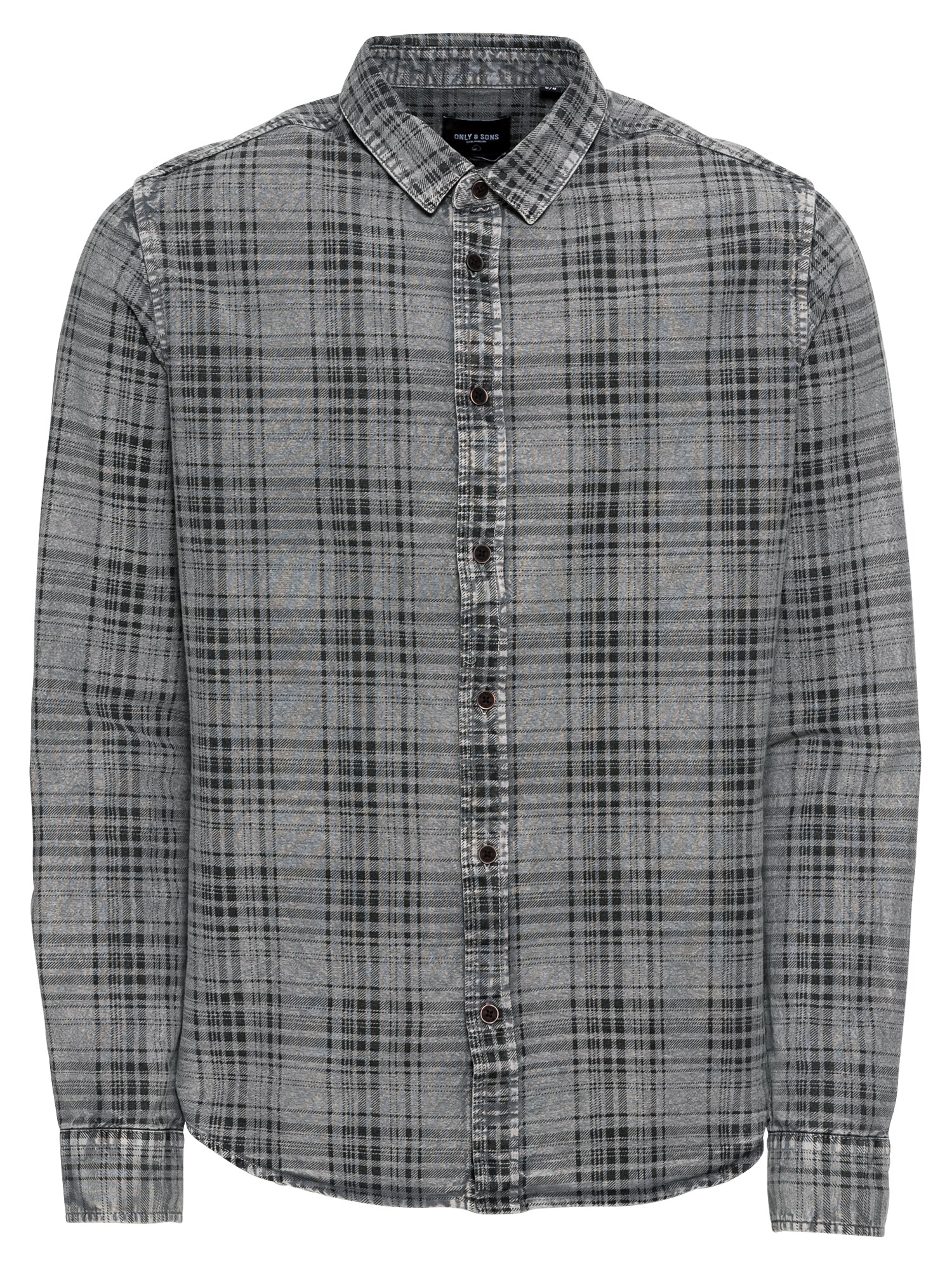 Only Sons Heren Overhemd Grijs Zwart only sons kopen in de aanbieding