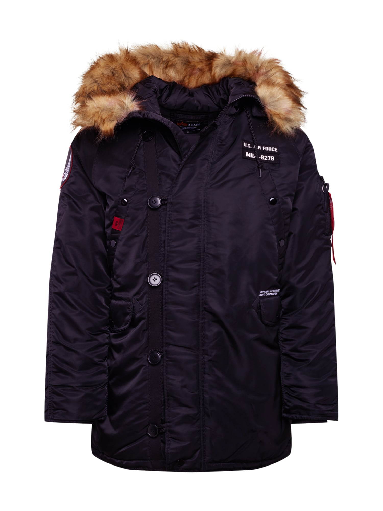 ALPHA INDUSTRIES Zimná bunda 'Airborne'  sivá / červená / čierna / biela