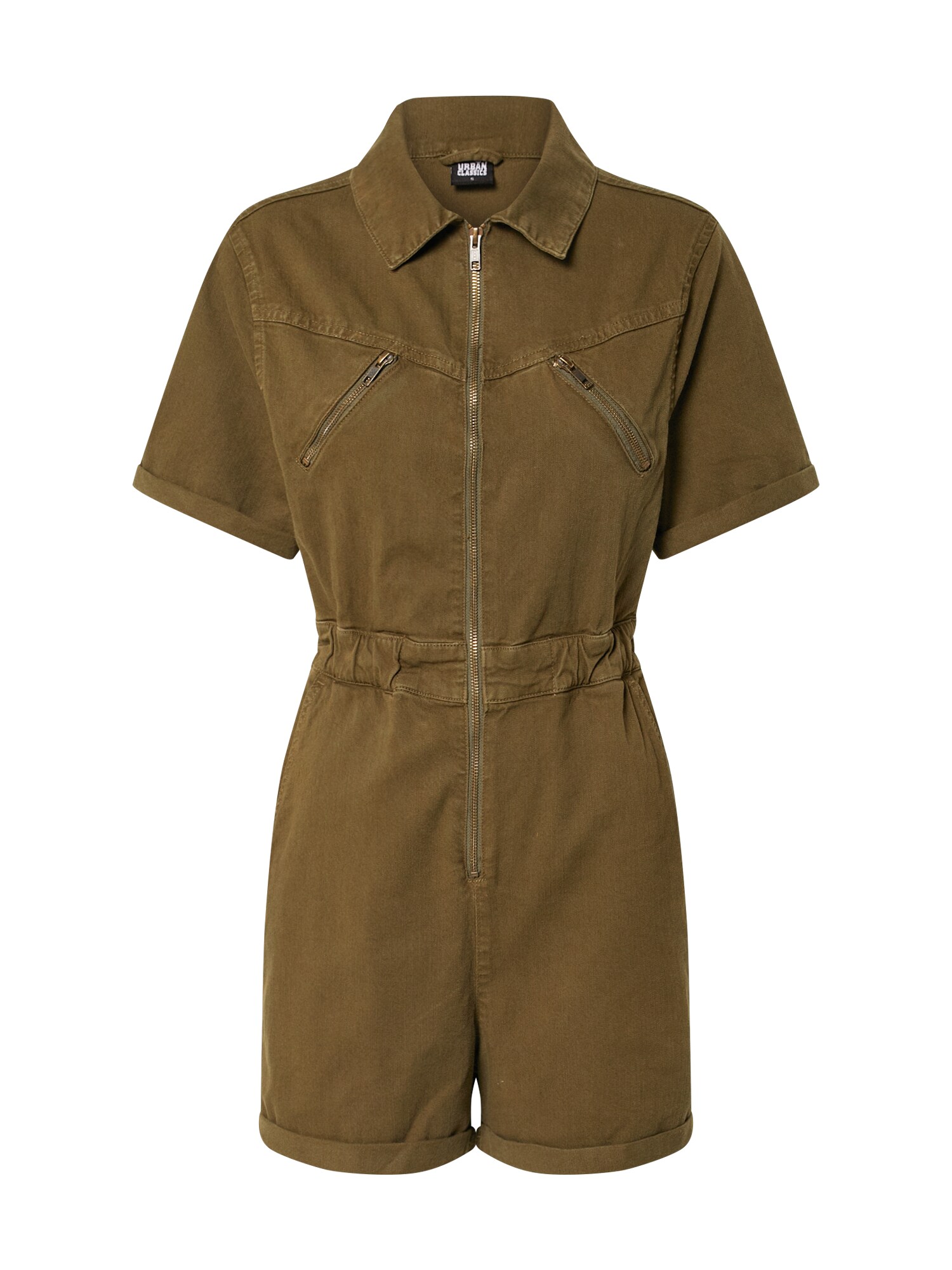 Urban Classics Kombinezono tipo kostiumas 'Ladies Short Boiler Suit'  alyvuogių spalva
